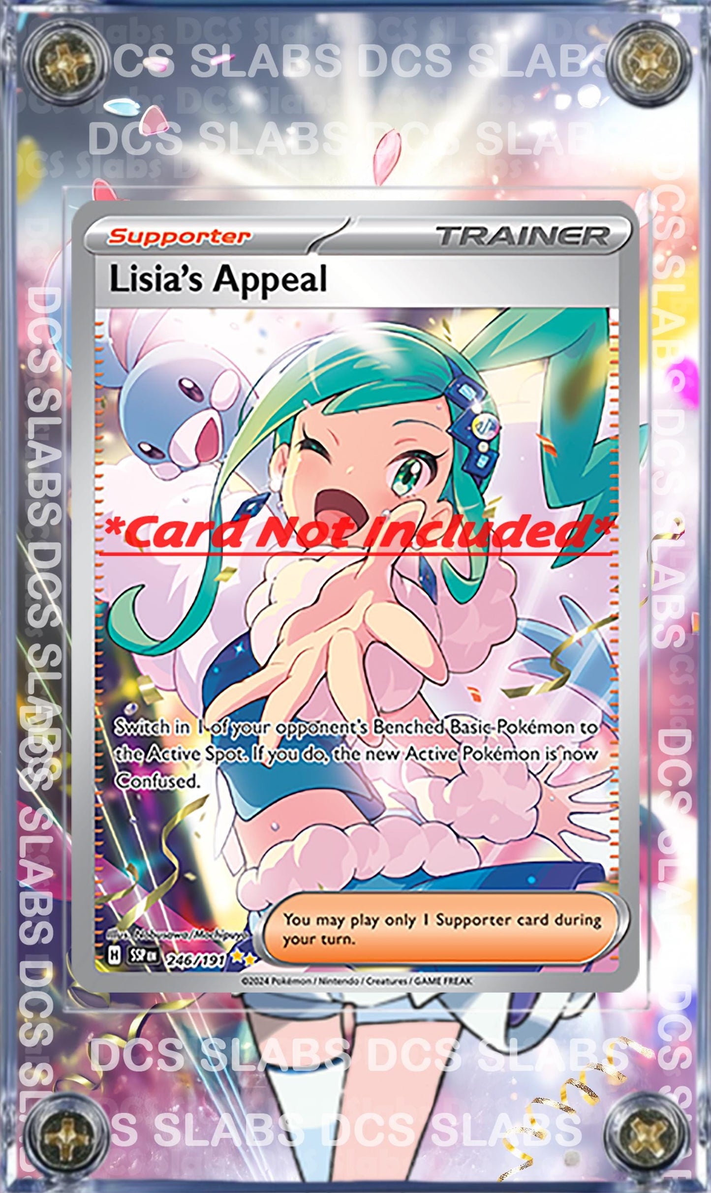 Pokemon Lisia's Appeal 246/191 SIR Custom Display Case from Surging Sparks