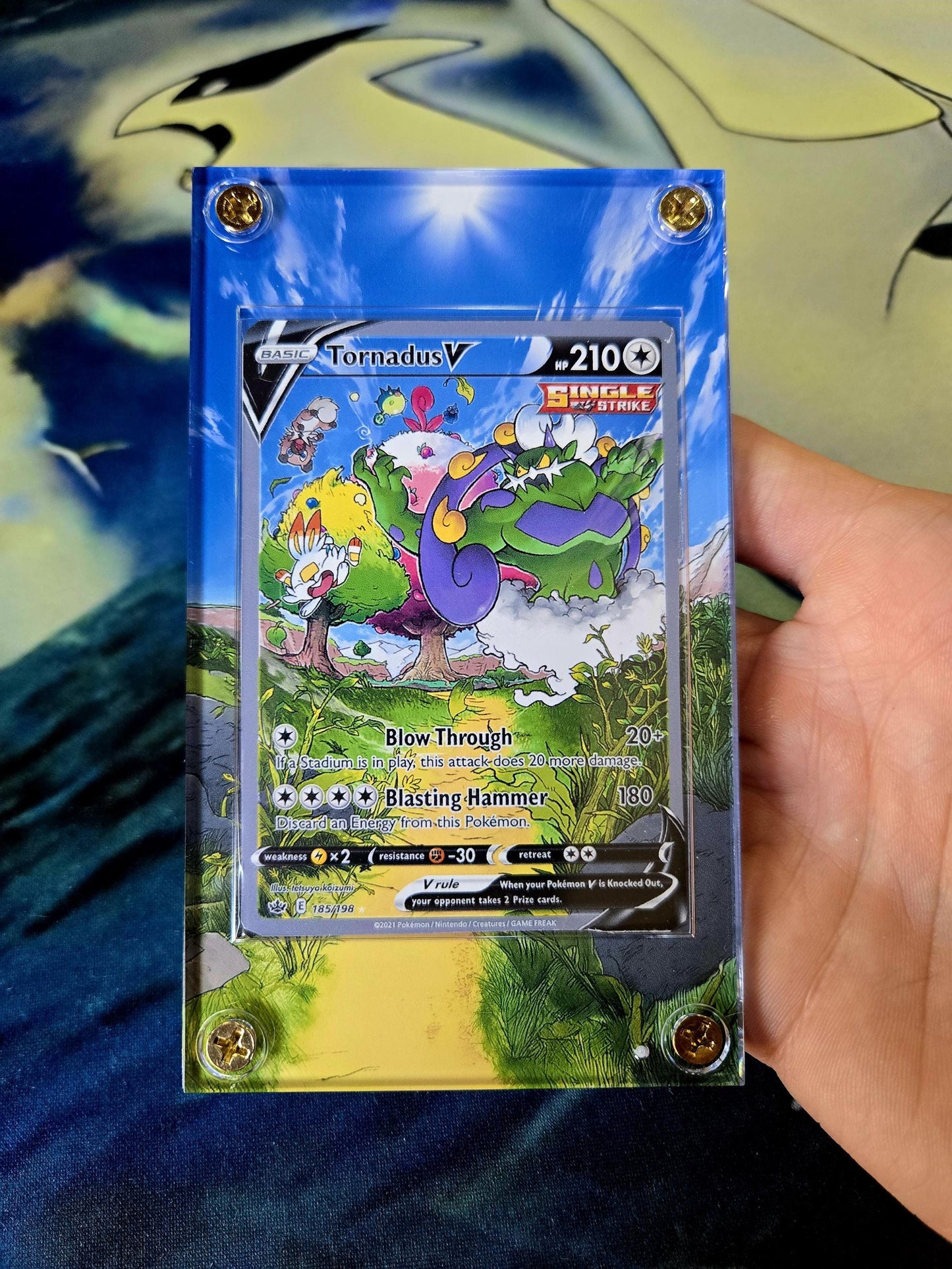 Pokemon Tornadus V 185/198 Chilling Reign Custom Display Case