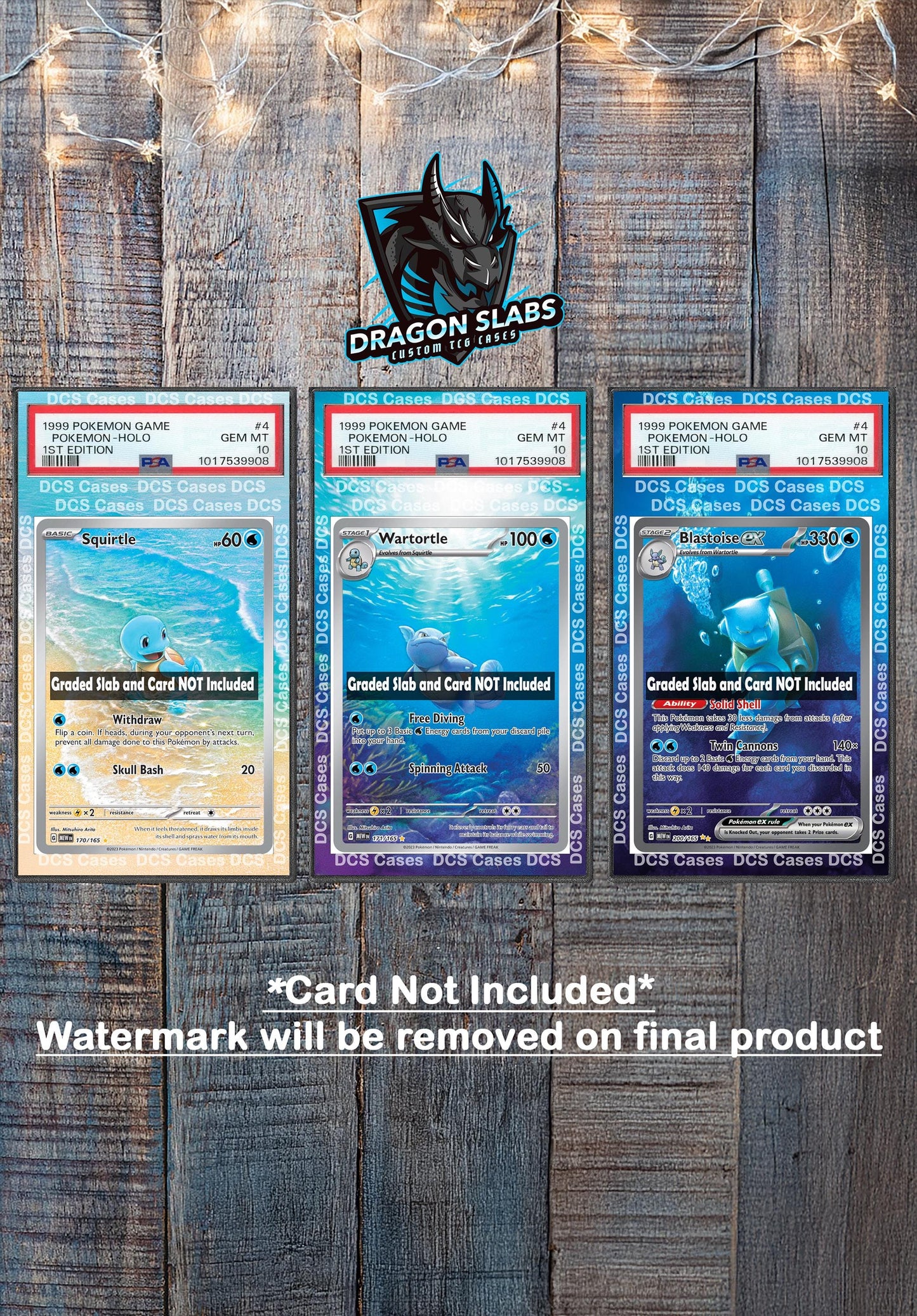 x3 Squirtle Wartortle Blastoise EX 170,171,200 PSA bgs CGC tag Extended Artwork Pokemon 151