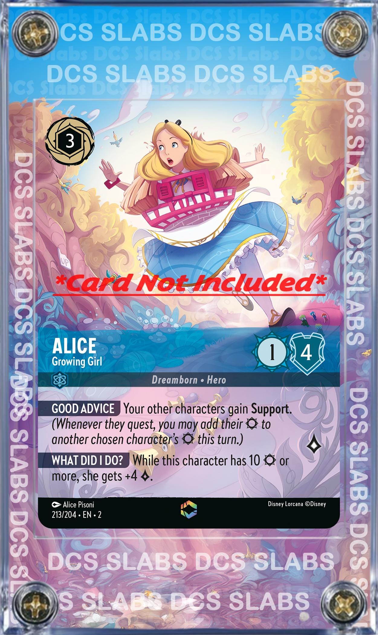 Disney Lorcana Alice Growing Girl Enchanted Chapter 2 213/204 Custom Case