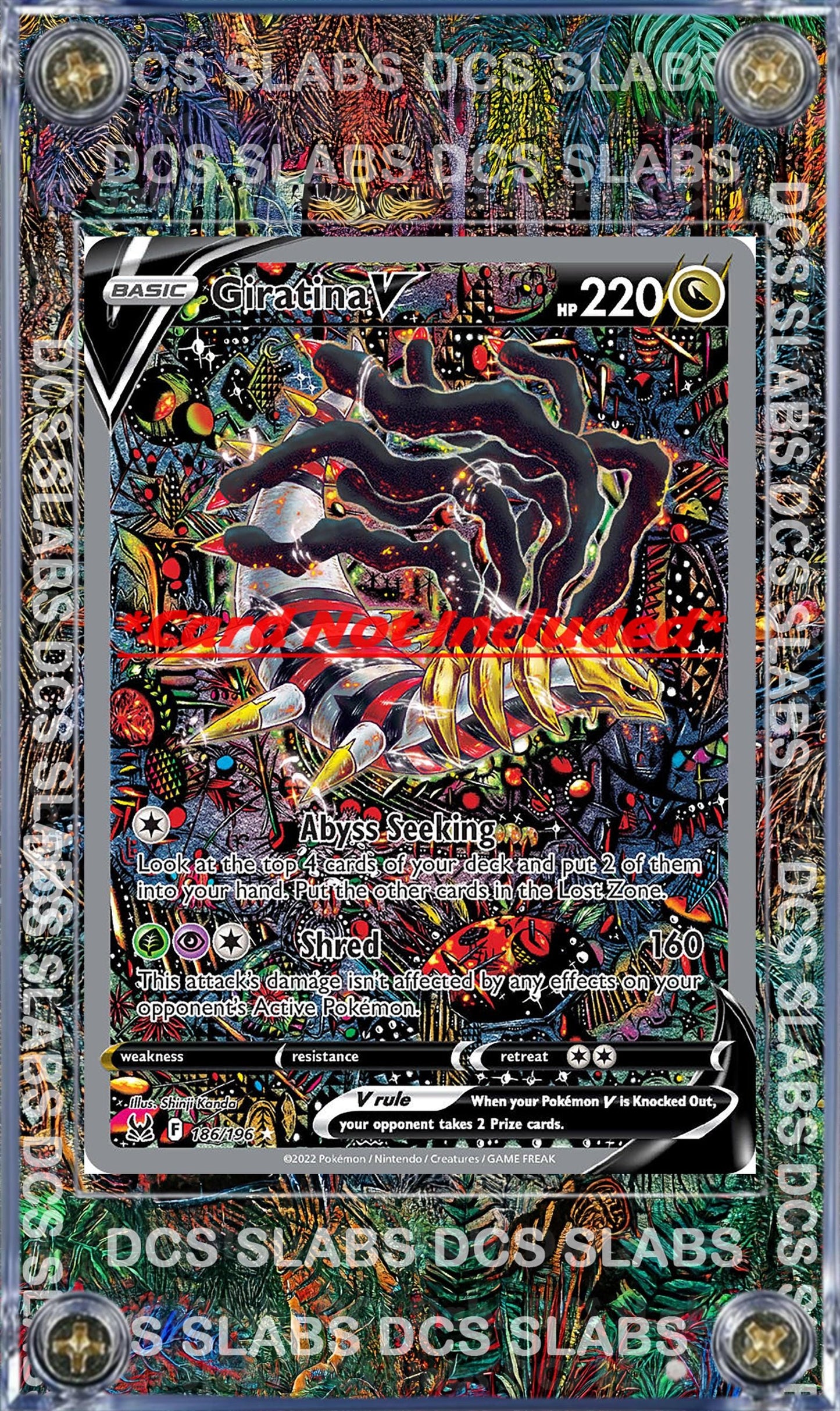 Pokemon Giratina V 186/196 Alt Art Lost Origin Display Case Slab