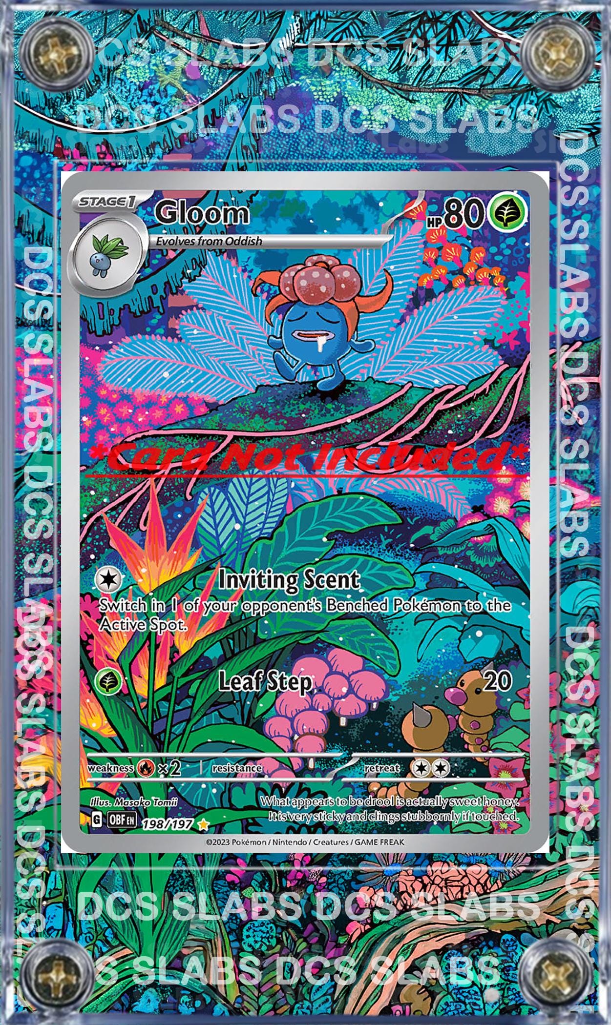 Pokemon Gloom IR 198-197 Illustration Rare Obsidian Flames Card Custom Display Case