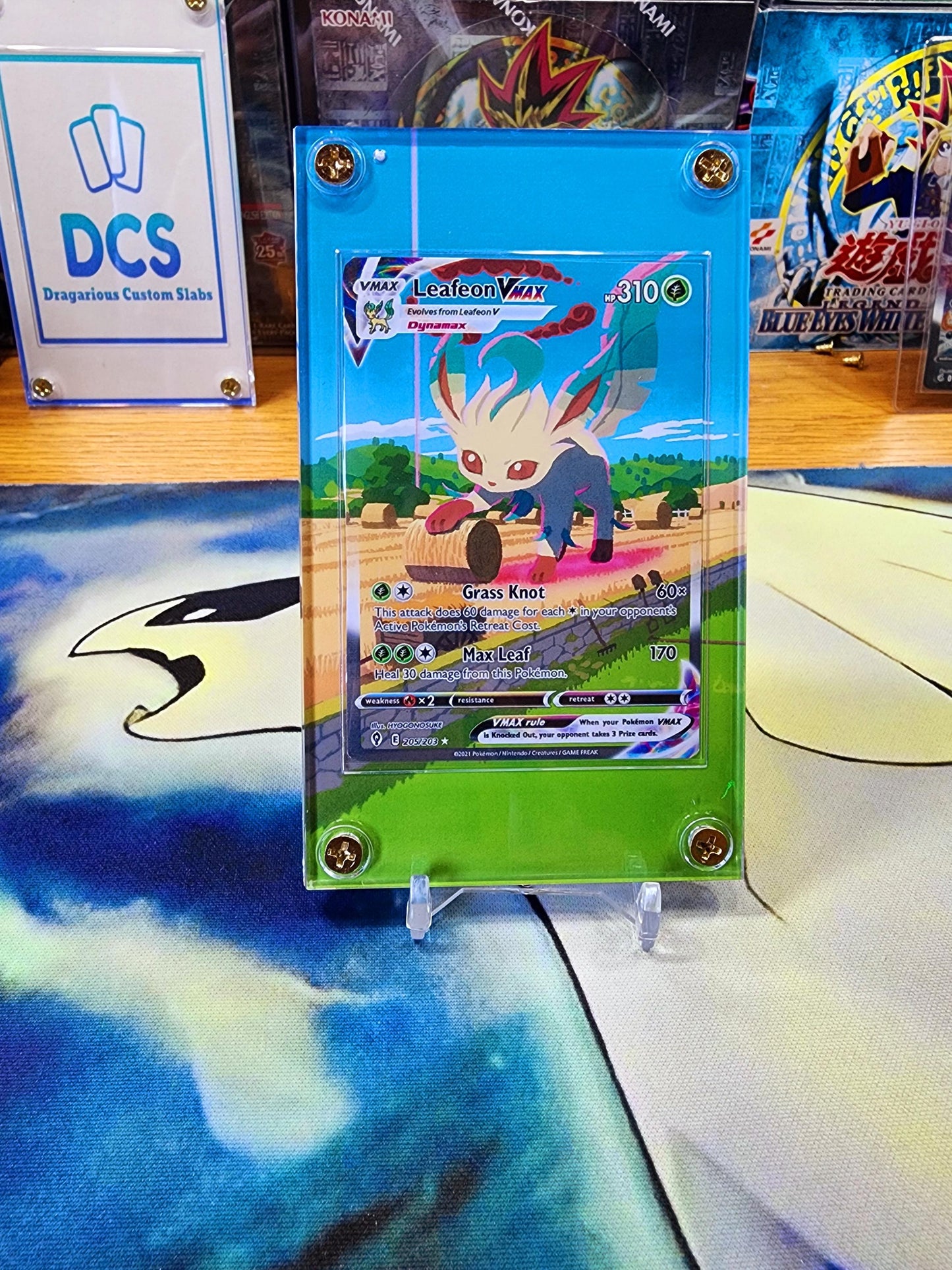 x2 Pokemon Leafeon V & Vmax Alt Art 205/203 167/203 Evolving Skies Custom Display Cases