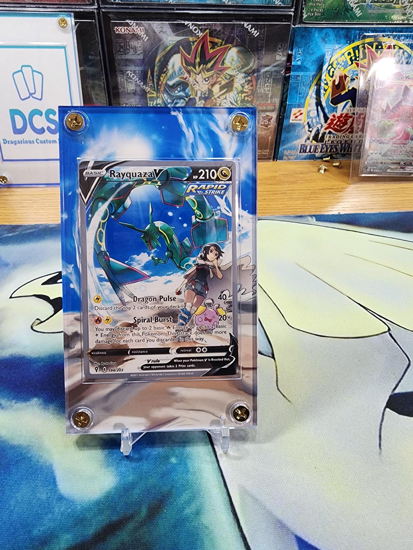 x2 Pokemon Rayquaza Vmax & V Alt Art 218/203 194/203Custom Cases