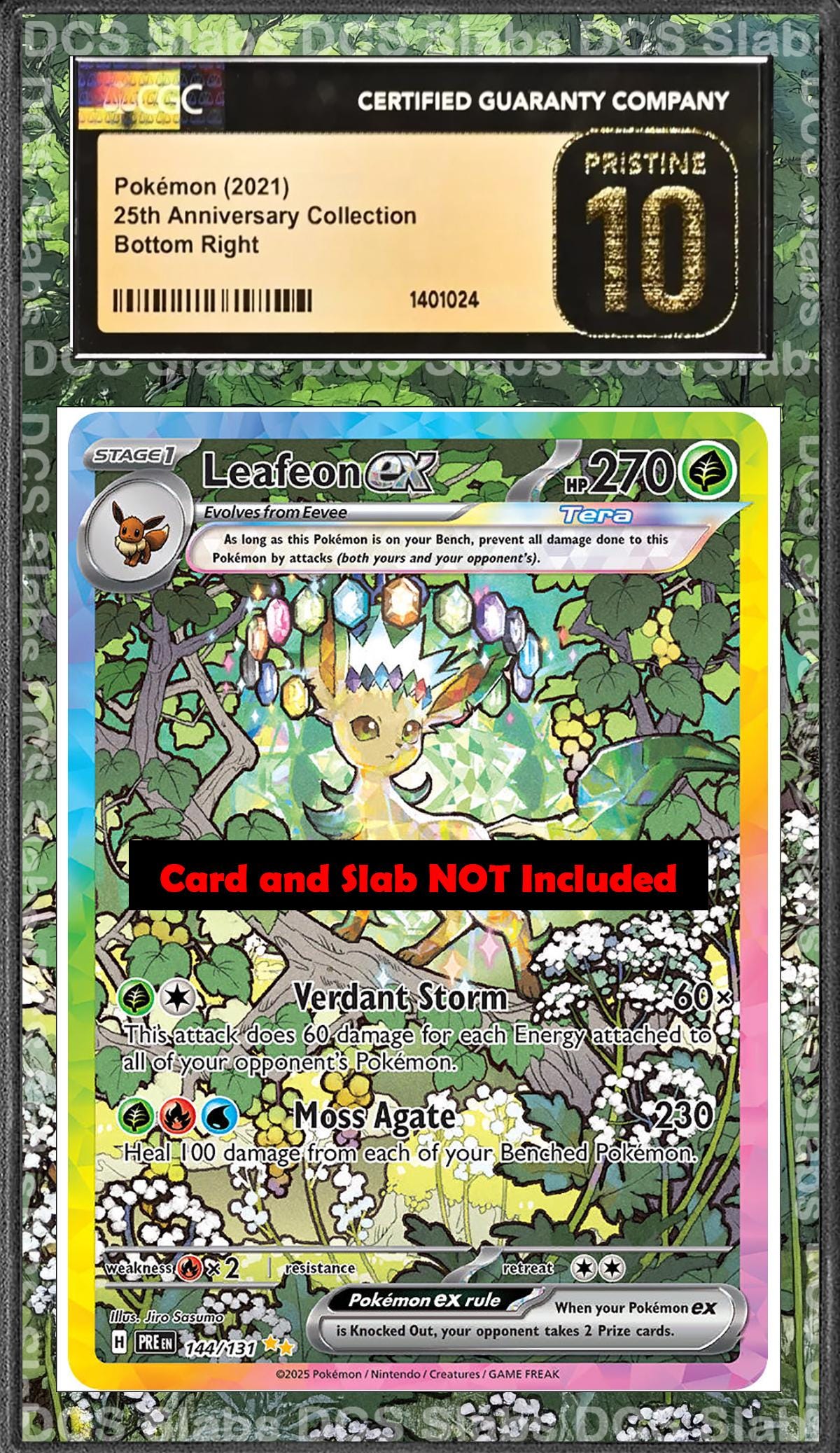 Leafeon Ex Sir 144/131 PSA bgs CGC tag Extended Artwork Pokemon TCG from Prismatic Evolutions