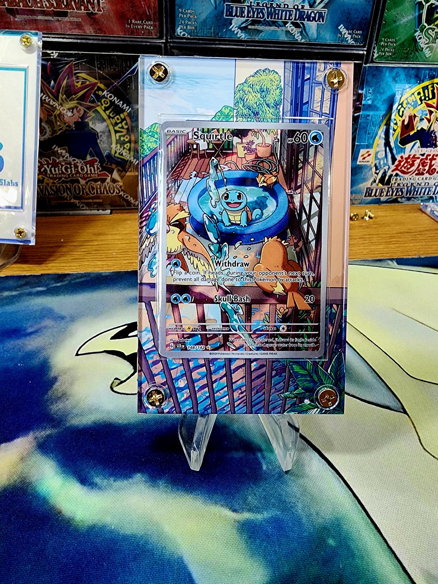 X3 Pokemon Bulbasaur Squirtle Charmander Stellar Crown Obsidian Flames SVG IR AR 050/049 Card Custom Display Cases.