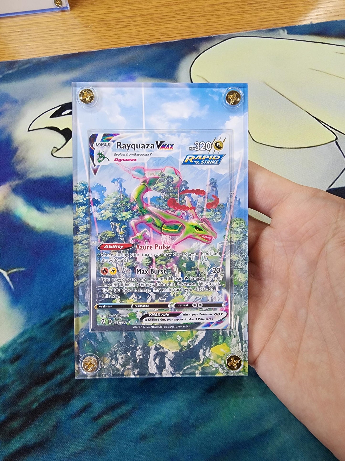 x2 Pokemon Rayquaza Vmax & V Alt Art 218/203 194/203Custom Cases