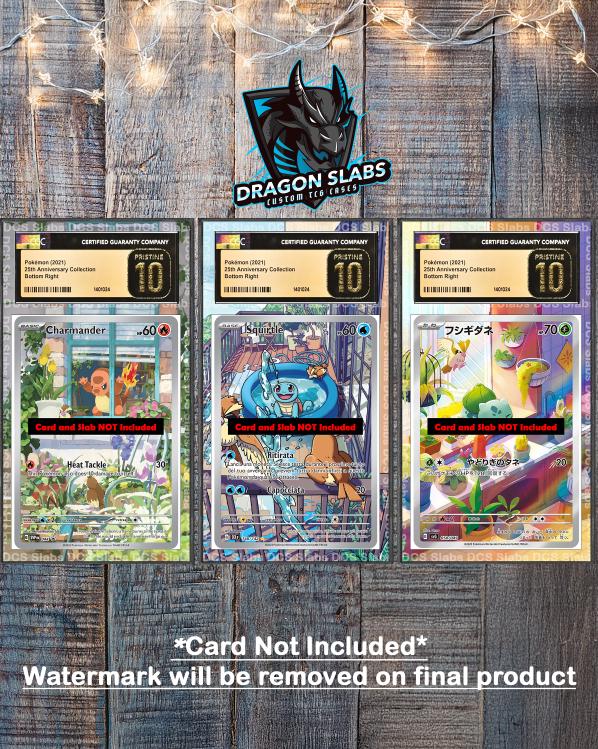 x3 Squirtle, Charmander, Bublasaur PSA bgs CGC tag Extended Artwork Pokemon Stellar Crown & Obsidian Flames