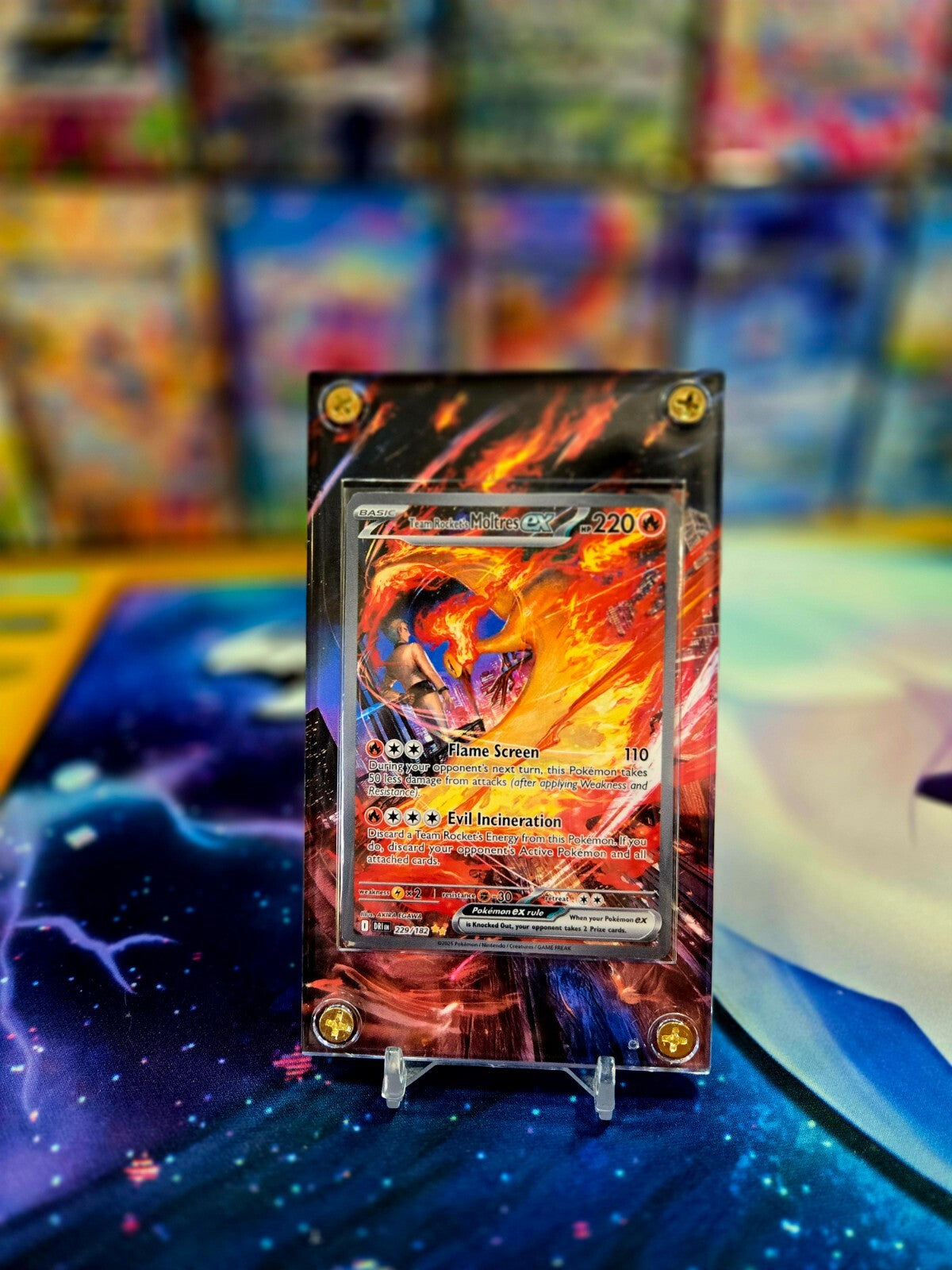 Pokemon Team Rocket's Moltres ex 229/182 Destined Rival Extended Art Case