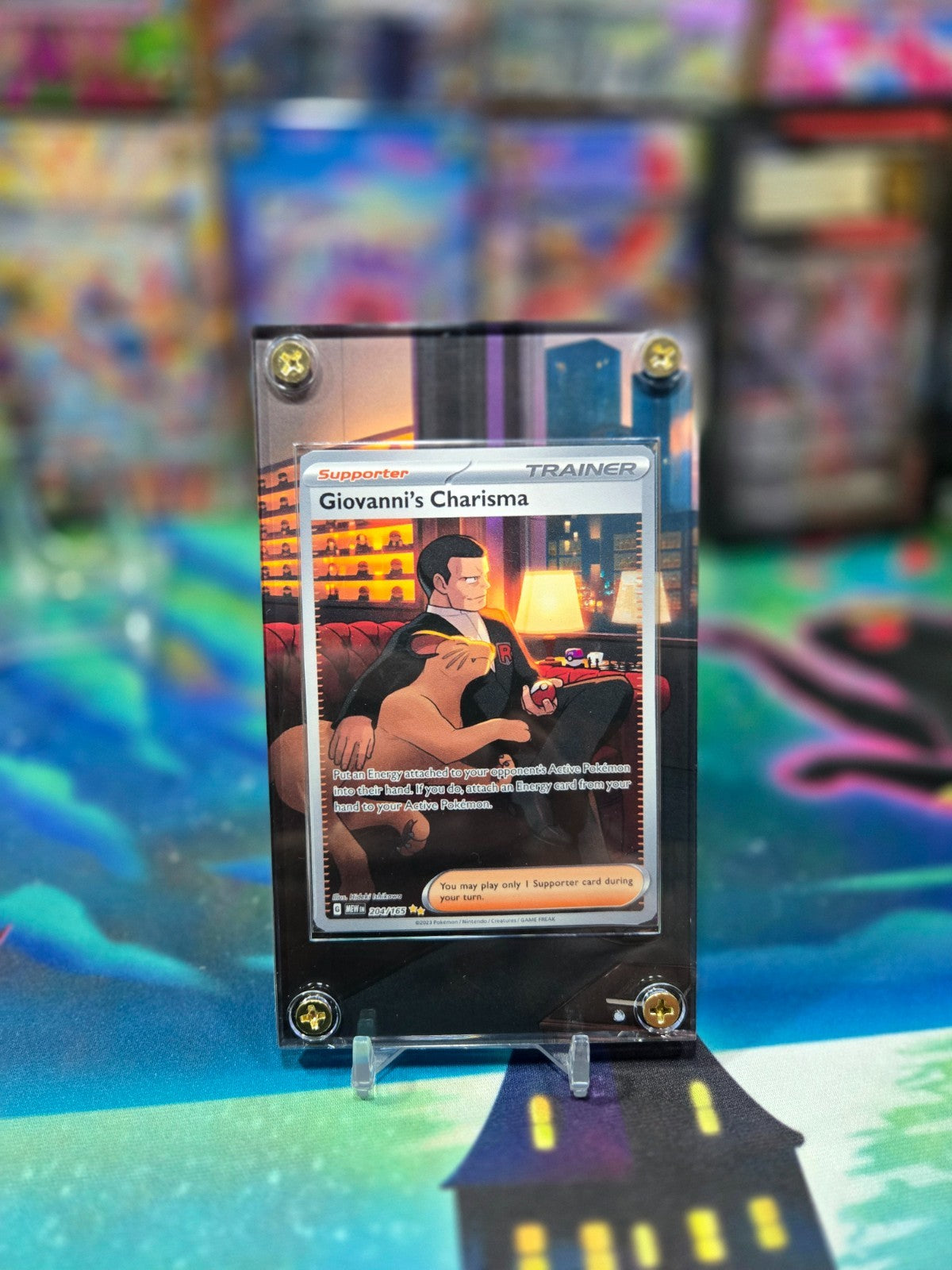 Pokemon 151 Giovanni's Charisma 204/165 Extended Art Case