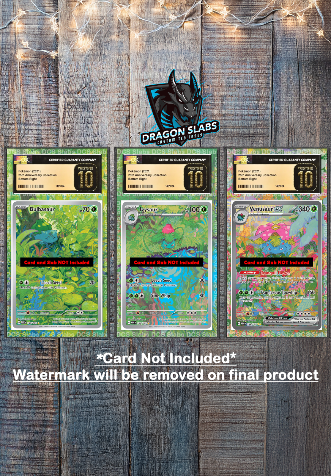 x3 Venusaur EX Bulbasaur Ivysaur Pokemon 151 PSA BGS CGC TAG Extended Artwork