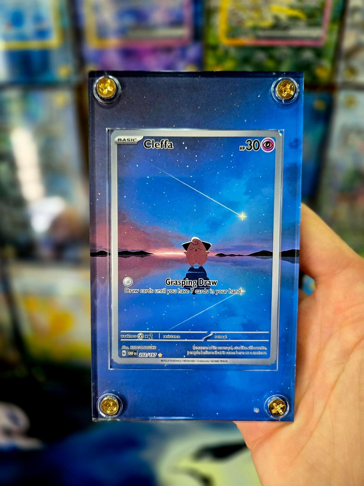 Pokemon Cleffa 202/197 IR Obsidian Flames Extended Artwork Custom Case