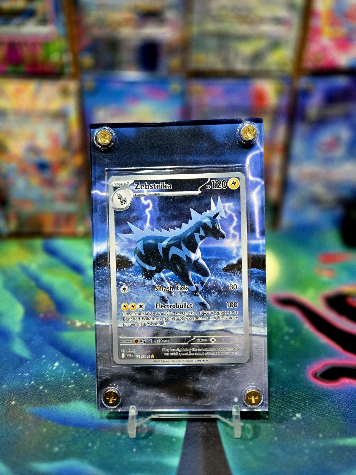 Pokemon Zebstrika 115/086 IR White Flare Extended Art Case