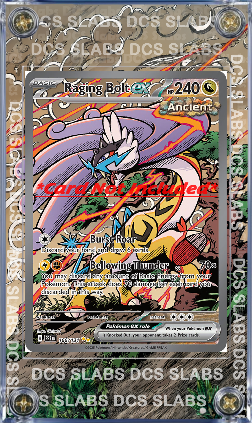 Pokemon Raging Bolt EX SIR 166/131 Prismatic Evolutions Custom Case
