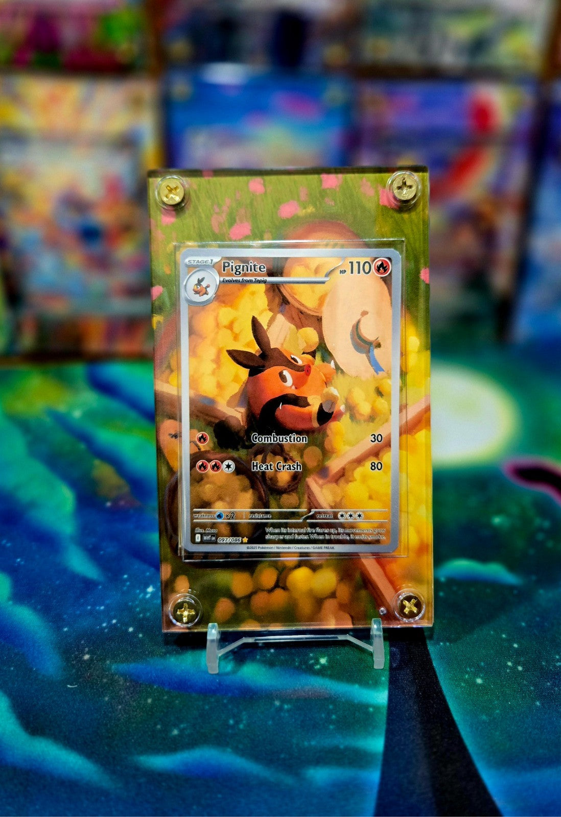 Pokemon Pignite IR 097/086 White Flare Extended Art Case