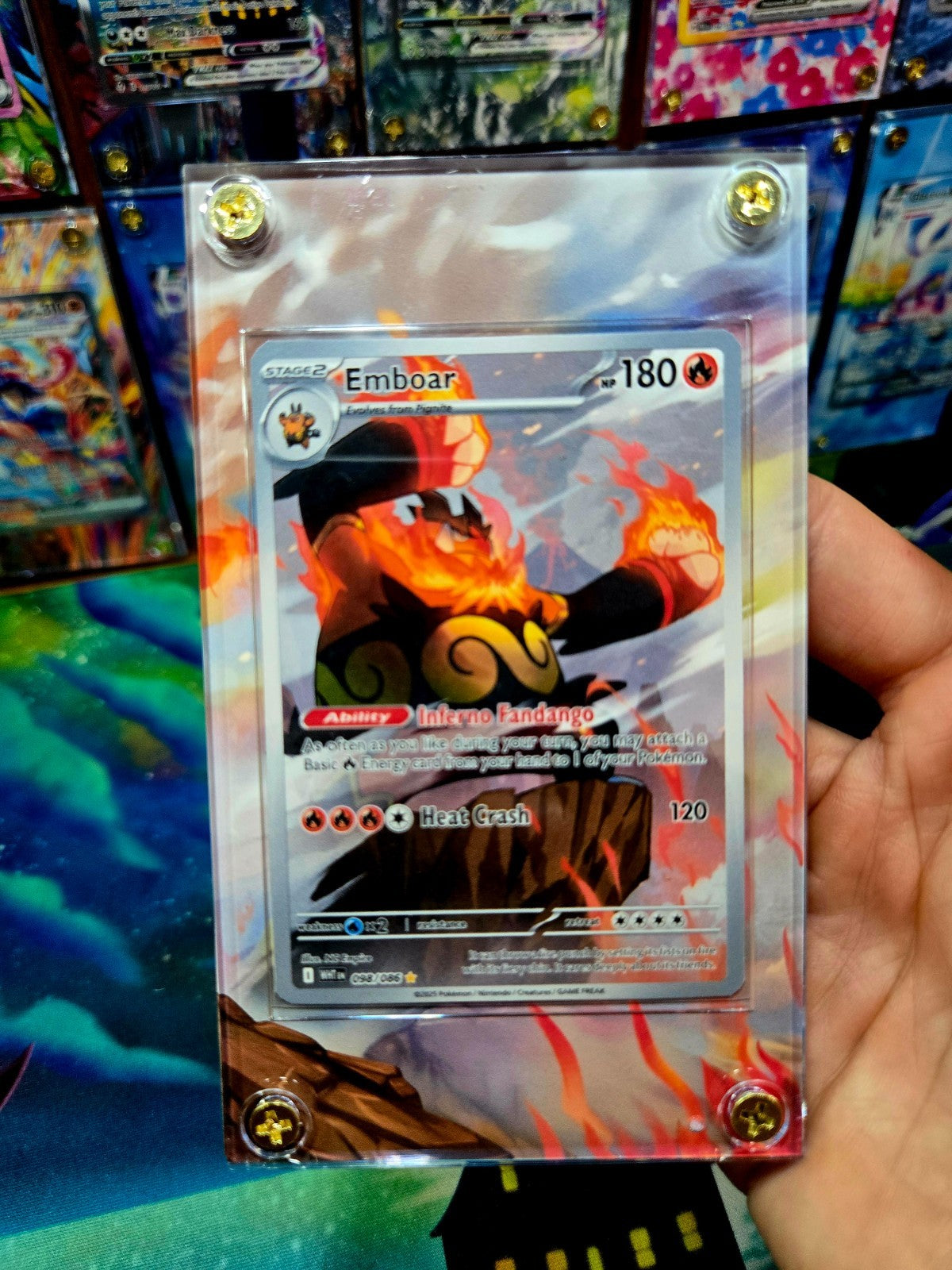 Pokemon Emboar IR 098/086 White Flare Extended Art Case