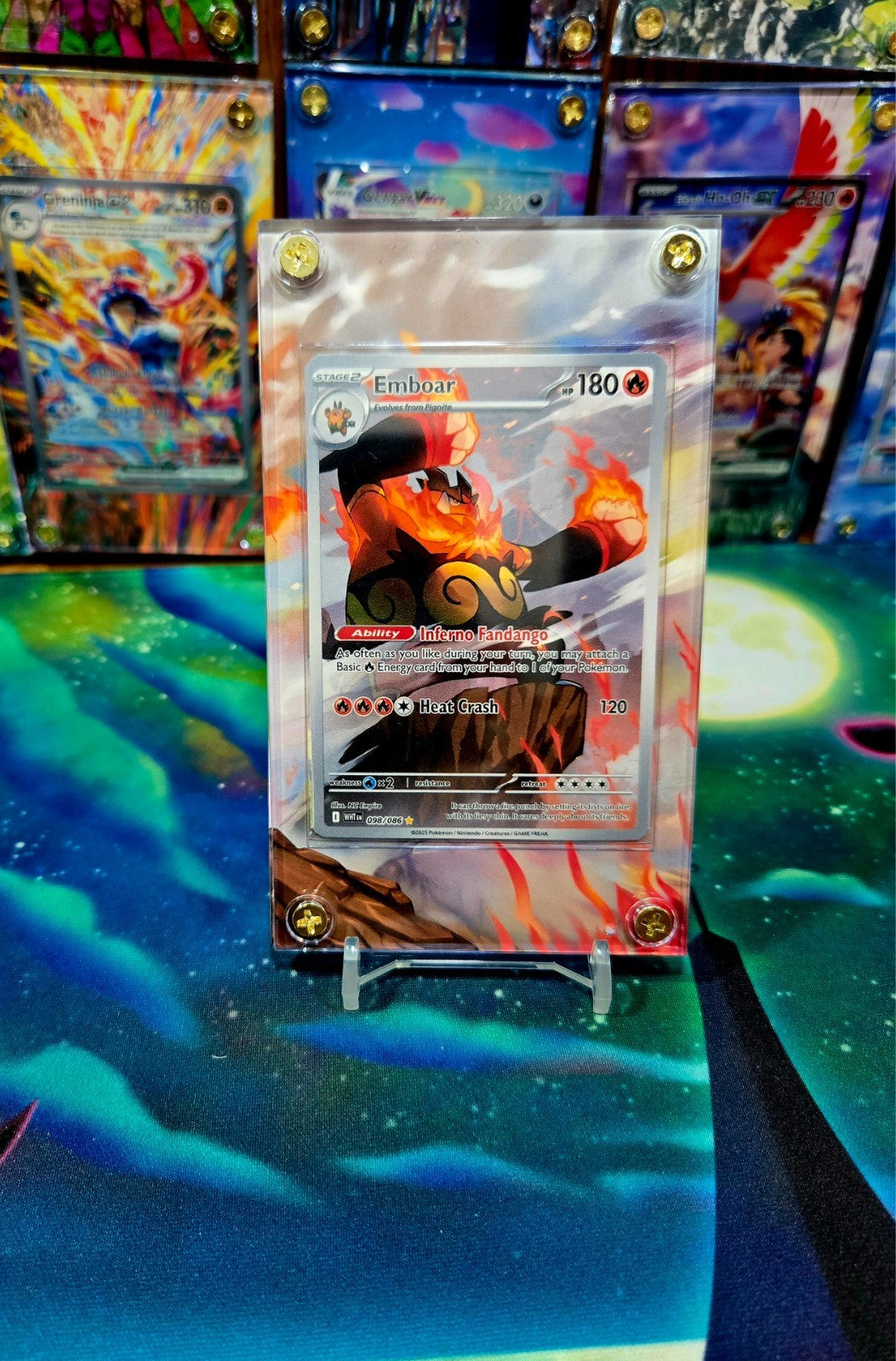 Pokemon Emboar IR 098/086 White Flare Extended Art Case