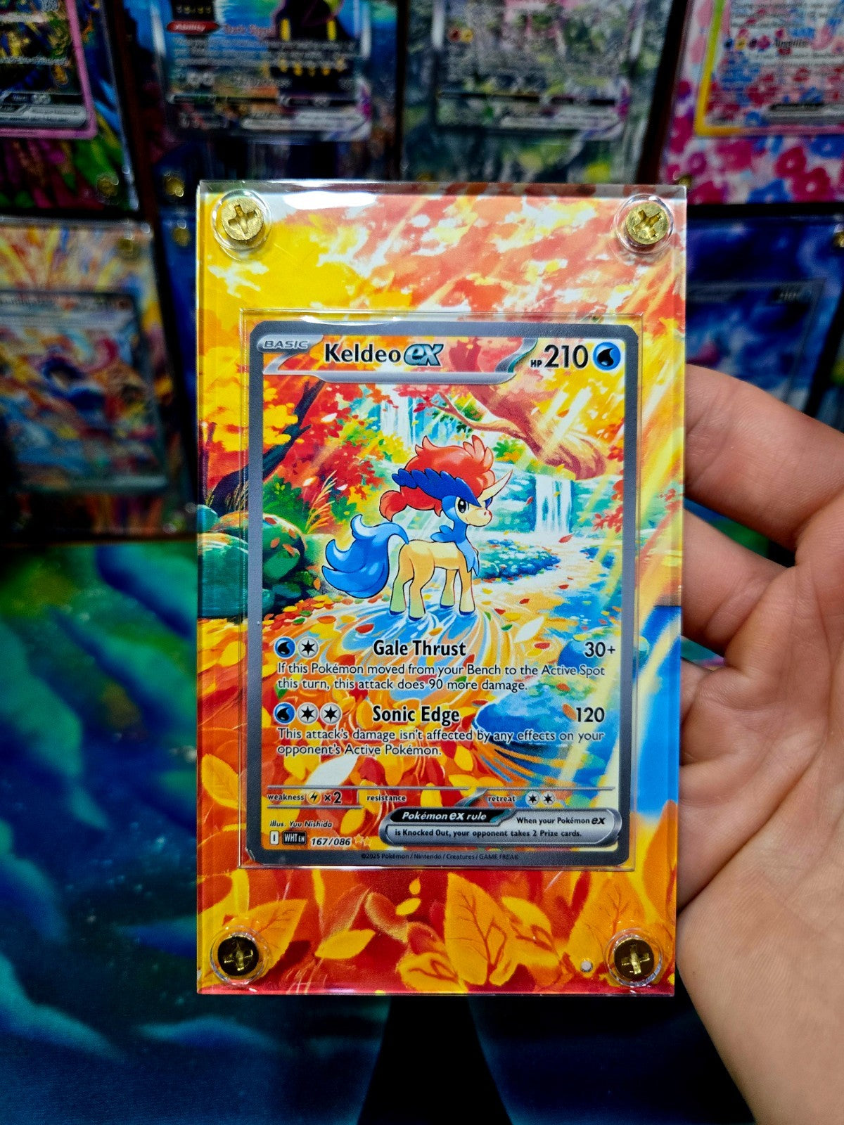 Pokemon Keldeo EX 167/086 White Flare Extended Art Case