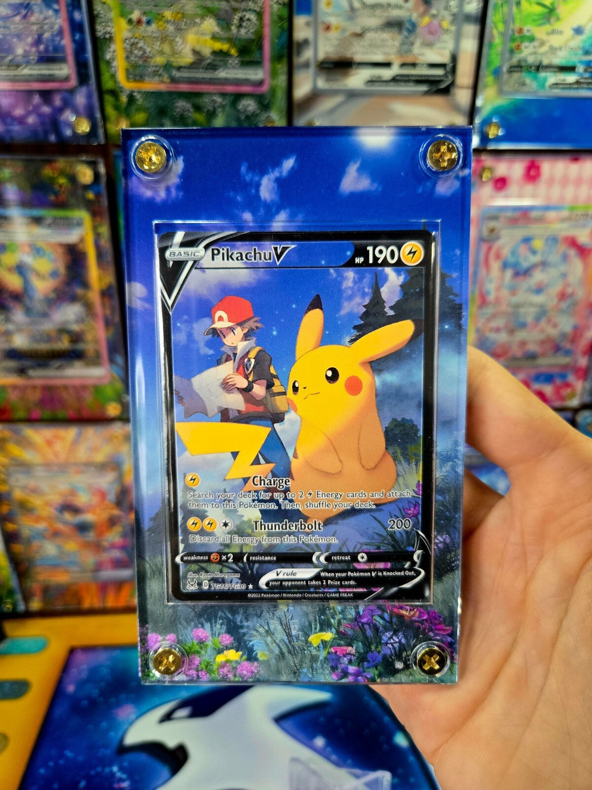 Pokemon Pikachu Pikachu V TG16/TG30 Lost Origin Extended Art Custom Case