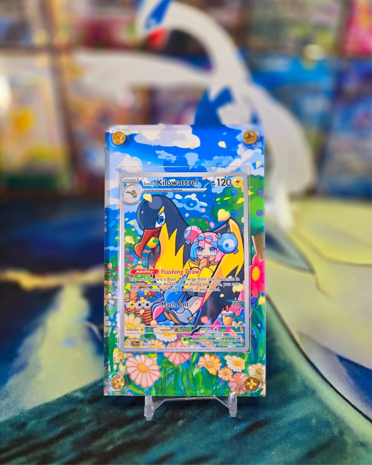 Pokemon Iono's Kilowattrel 163/159 Journey Together Extended Art Custom Case