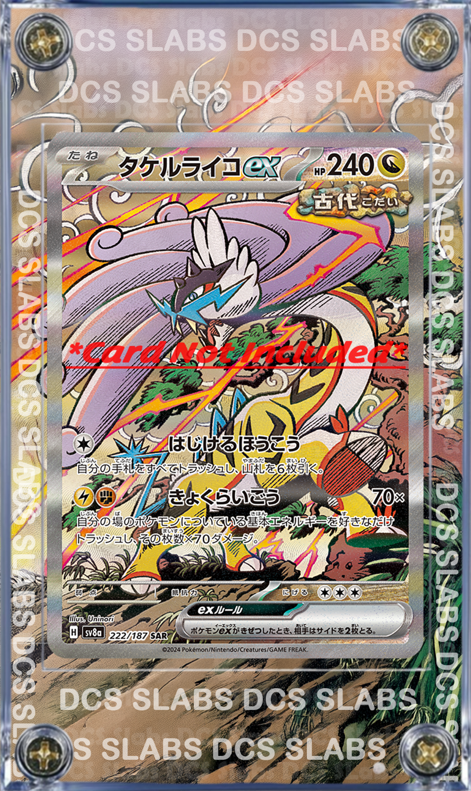 Pokemon Card Raging Bolt EX SAR 222/187 sv8a Terastal Festival Custom Case