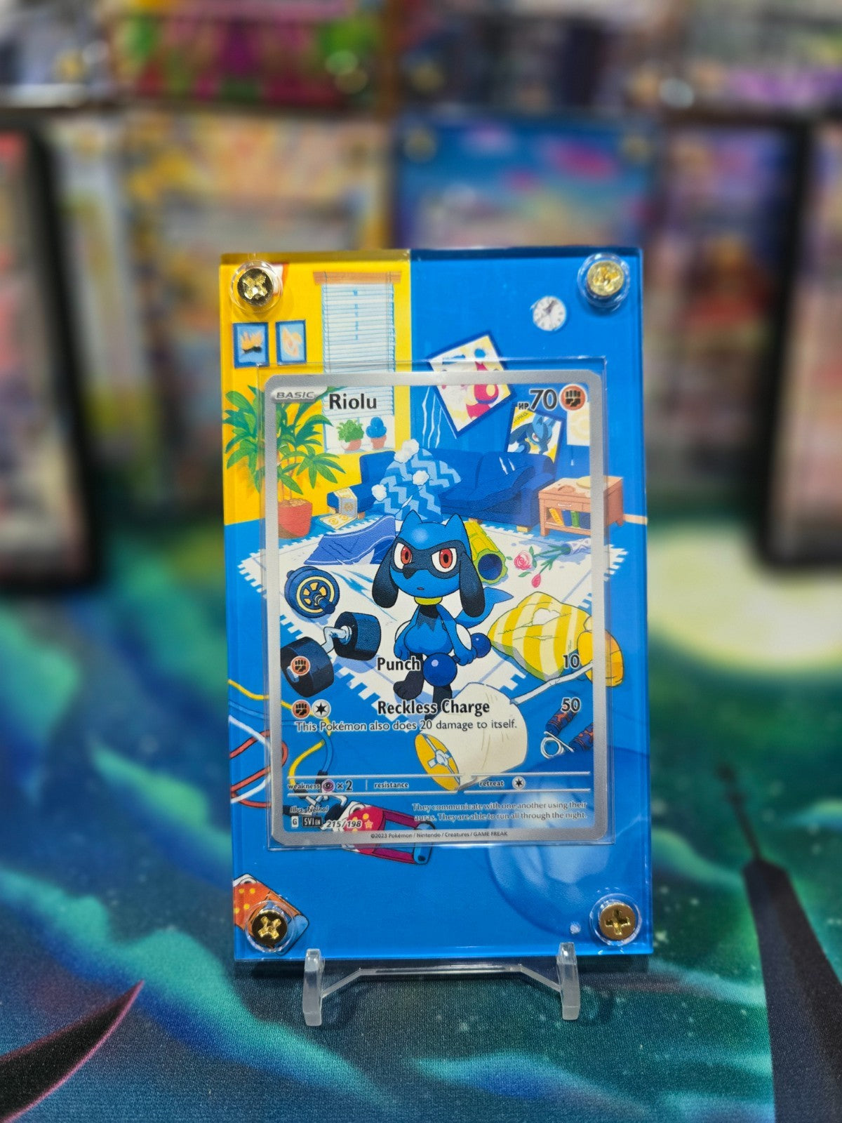 Pokemon Riolu 215/198 Scarlet & Violet Base Extended Art Custom Case