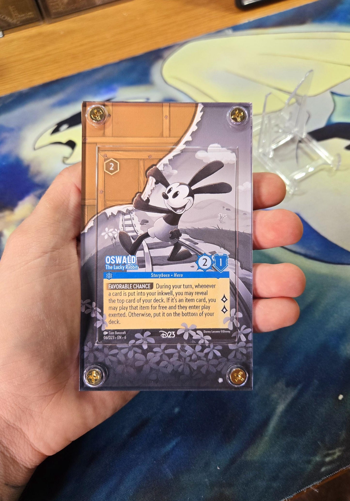 Disney Lorcana D23 Expo Collection Oswald The Lucky Rabbit #6 Promo Custom Case