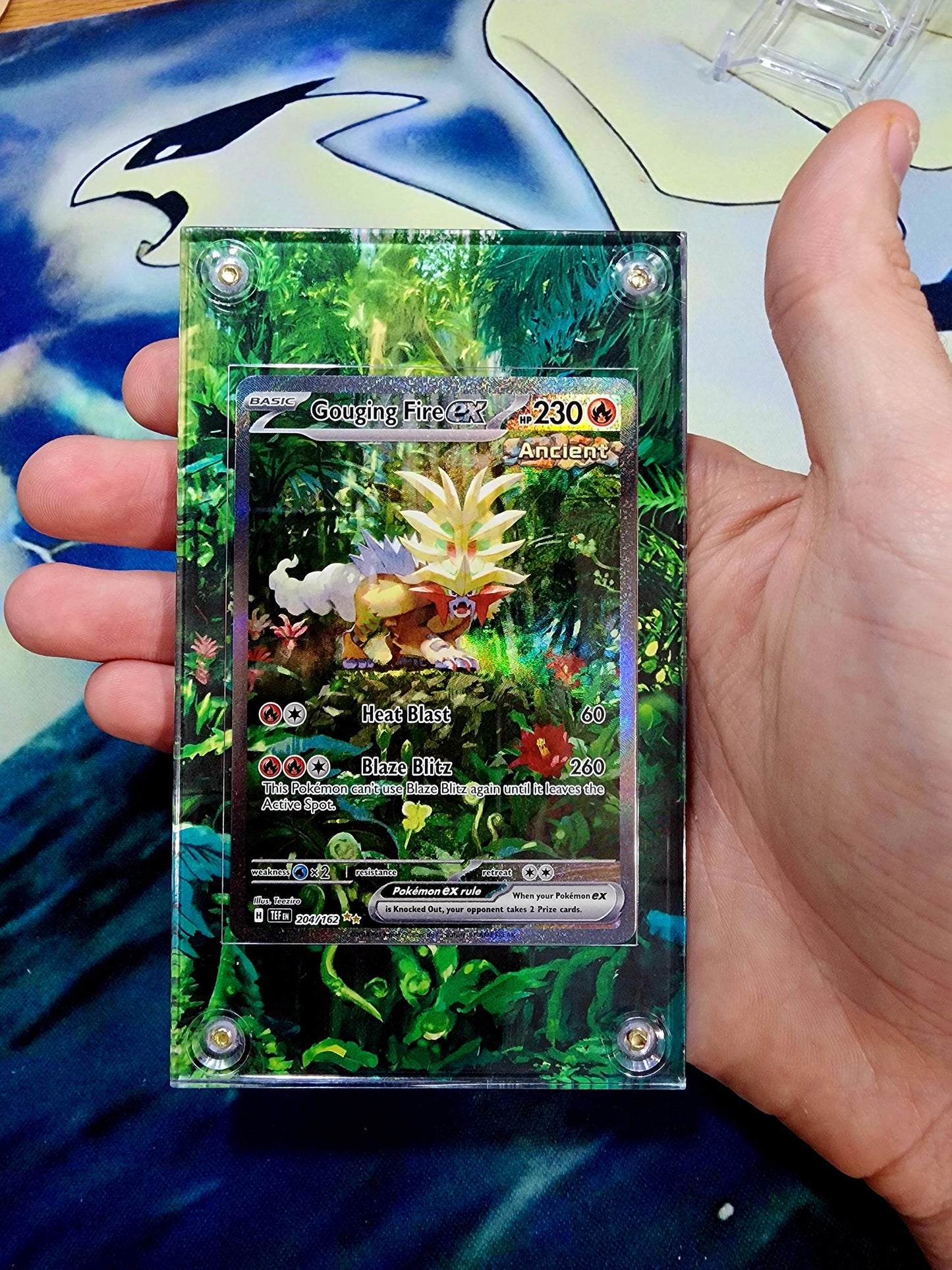 Pokemon Gouging Fire EX 204 Custom Display Case Slab from Silver Tempest