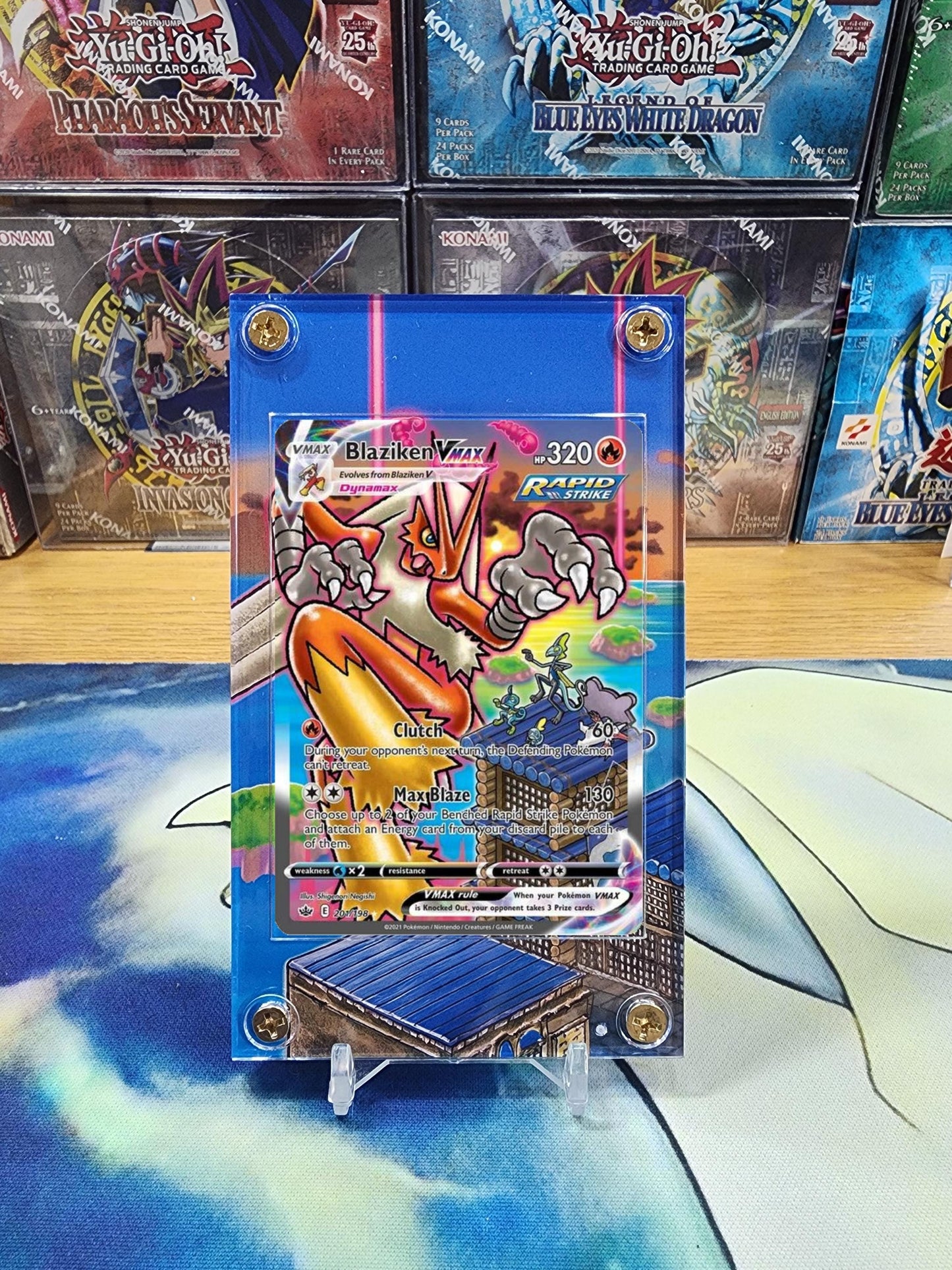 Pokemon Blaziken Vmax Chilling Reign 201/198 Custom Display Case Slab