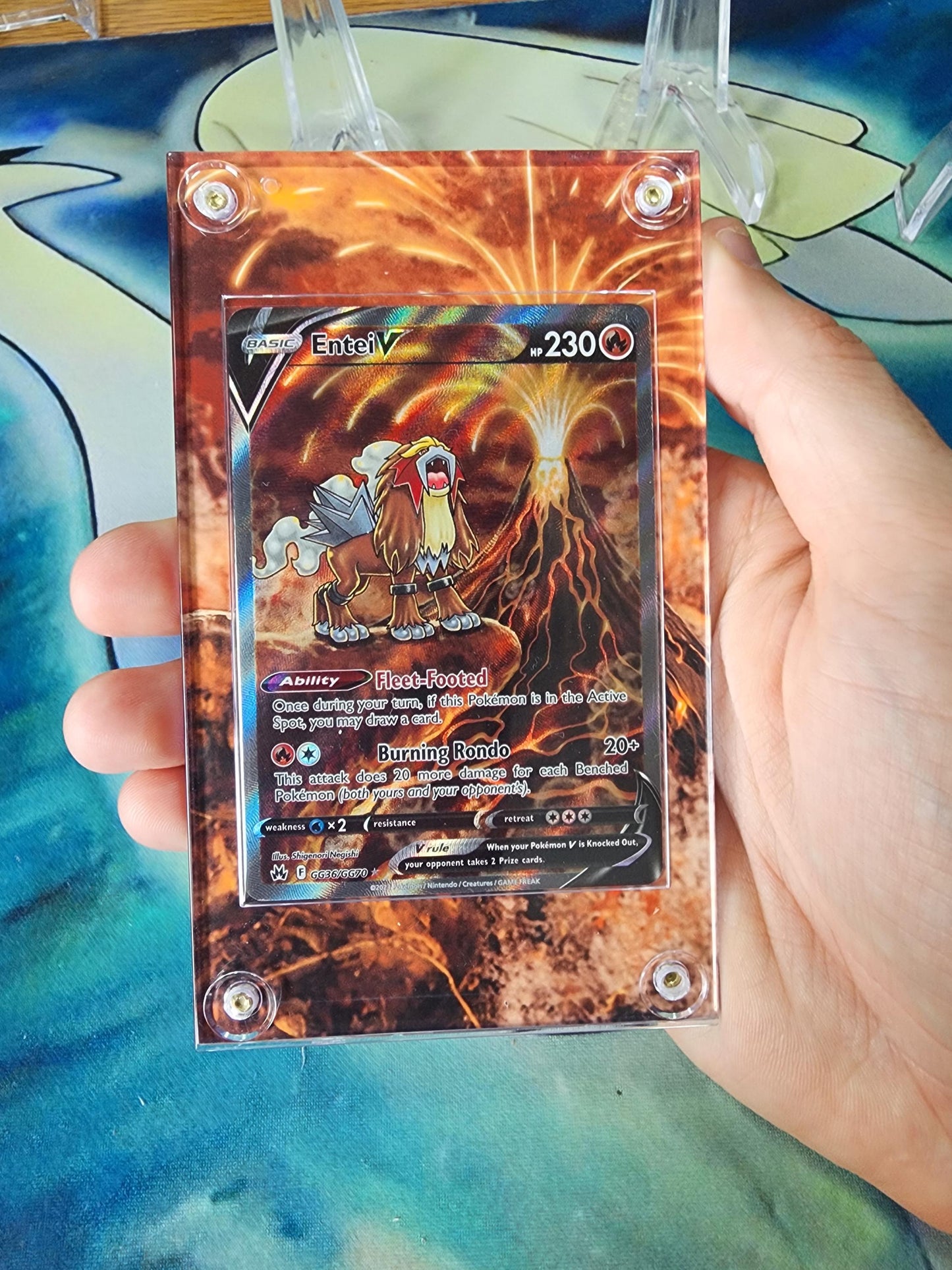 Pokemon Entei V GG36 Crown Zenith Custom Display Case Slab
