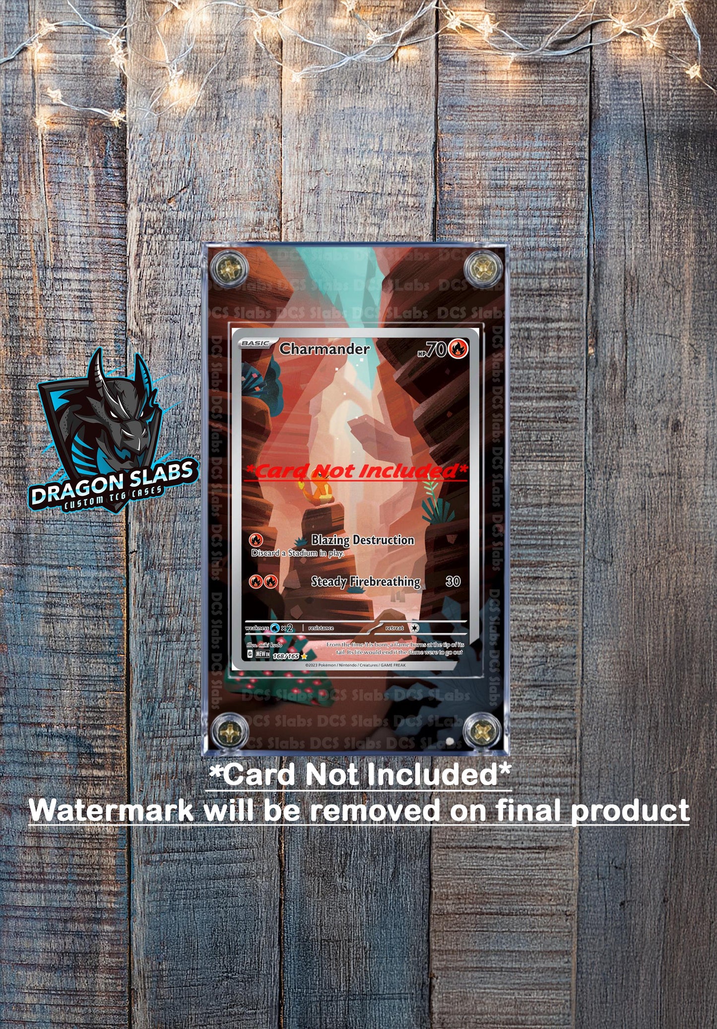 Pokemon 151 Charmander IR 168 Custom Display Case Slab
