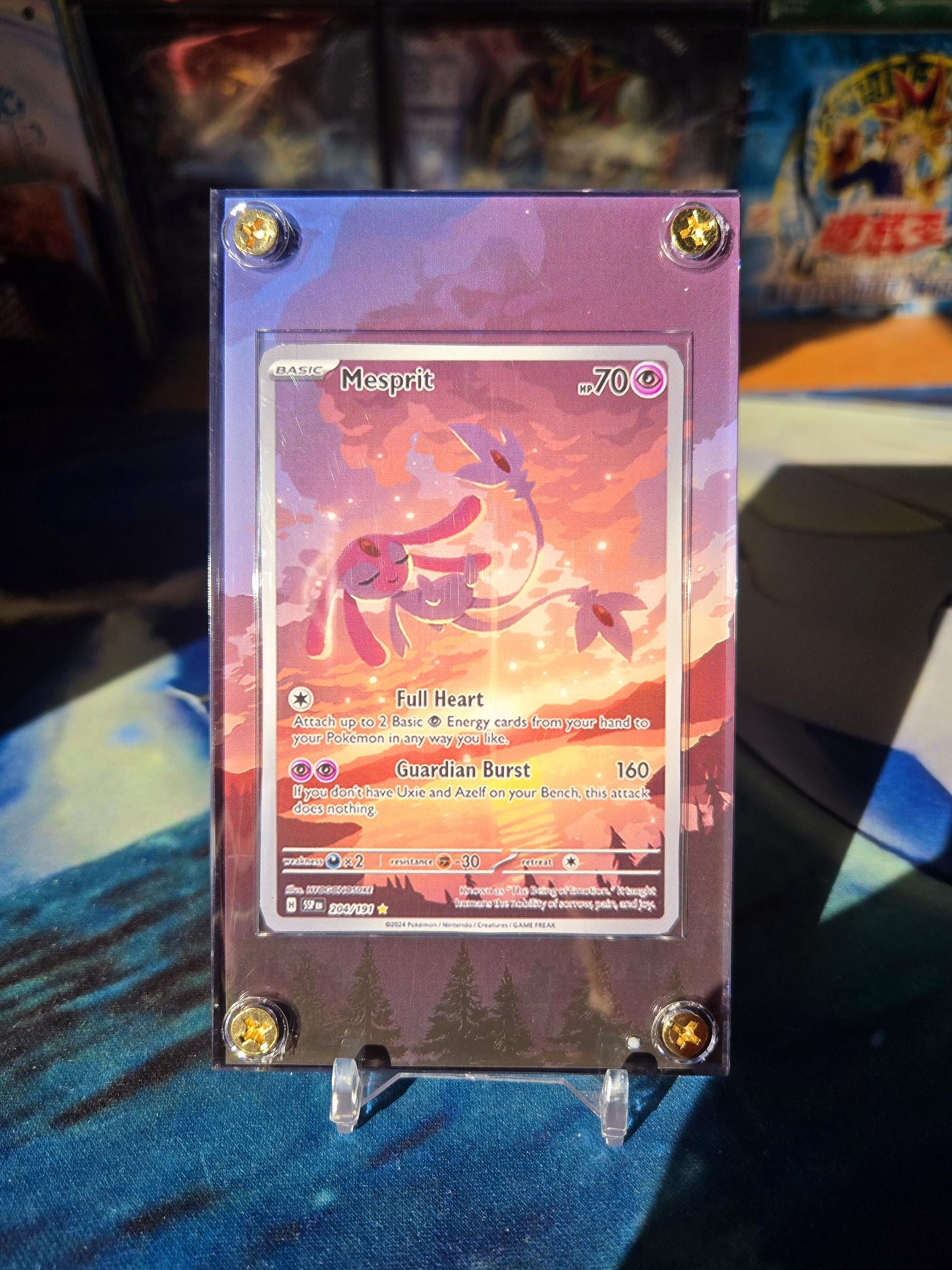Pokemon Mesprit IR 204/191 Custom Display Case from Surging Sparks