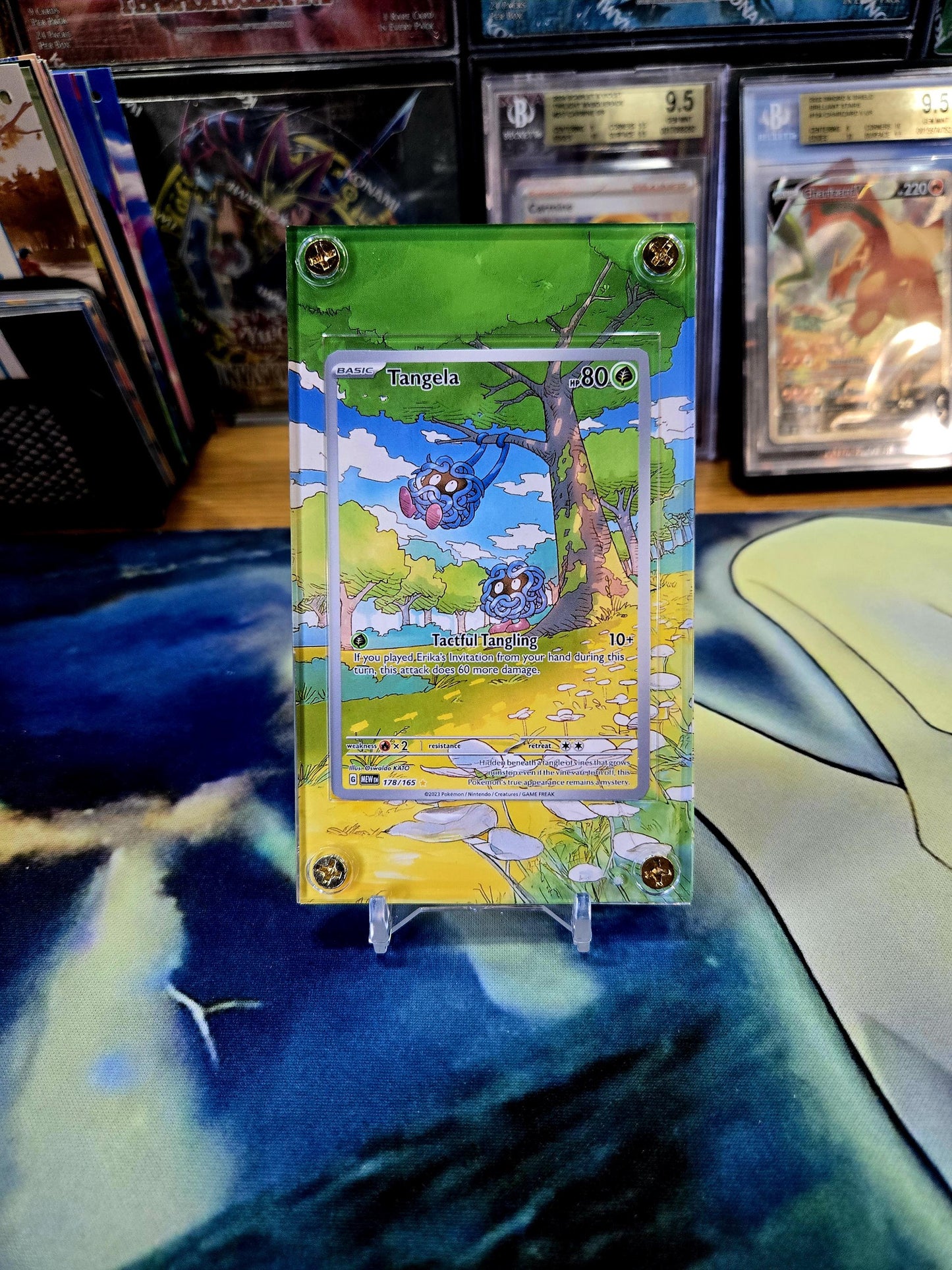 x10 Pokemon 151 IR Custom Display Cases - Nidoking, Dragonaire, Poliwhirl, Psyduck, Tangela, Pikachu, Mr Mime, Machoke, & Caterpie