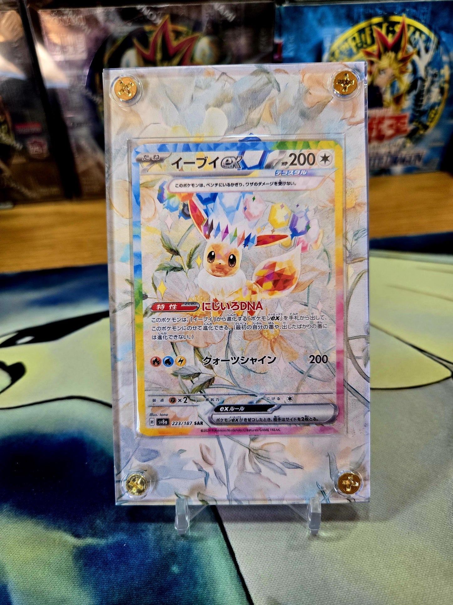 x2 Pokemon Card Eevee ex SAR 223/187 & 224/187 sv8a Terastal Festival Pristmatic Evolutions Custom Case