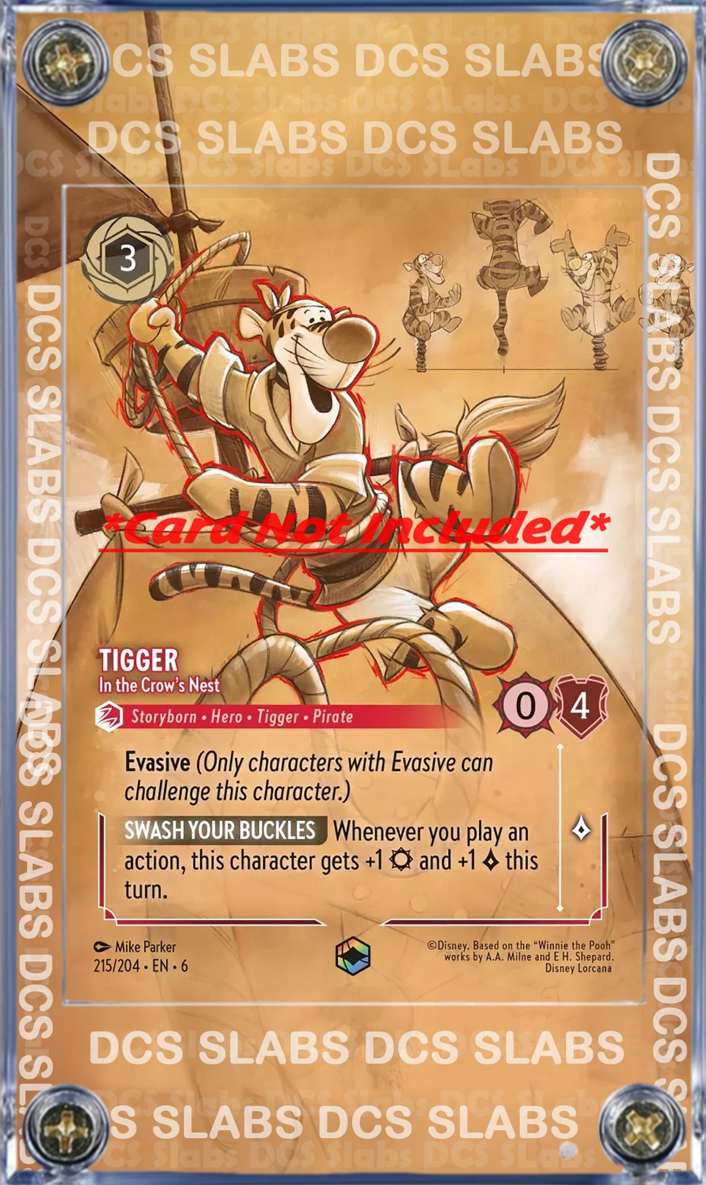 Disney Lorcana Azurite Sea Tigger In The Crow's Nest 215/204 Enchanted Chapter 6 Custom Case