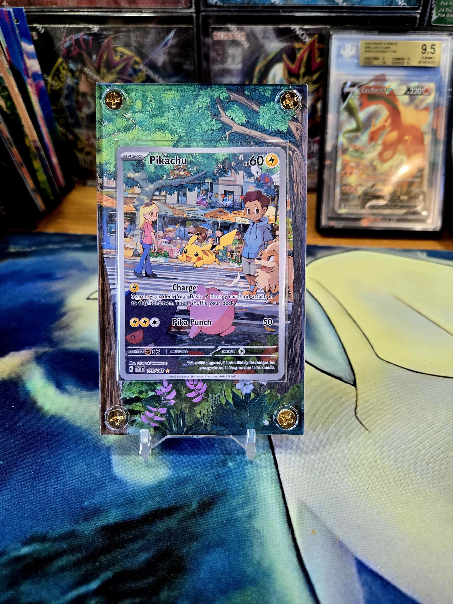 x10 Pokemon 151 IR Custom Display Cases - Nidoking, Dragonaire, Poliwhirl, Psyduck, Tangela, Pikachu, Mr Mime, Machoke, & Caterpie