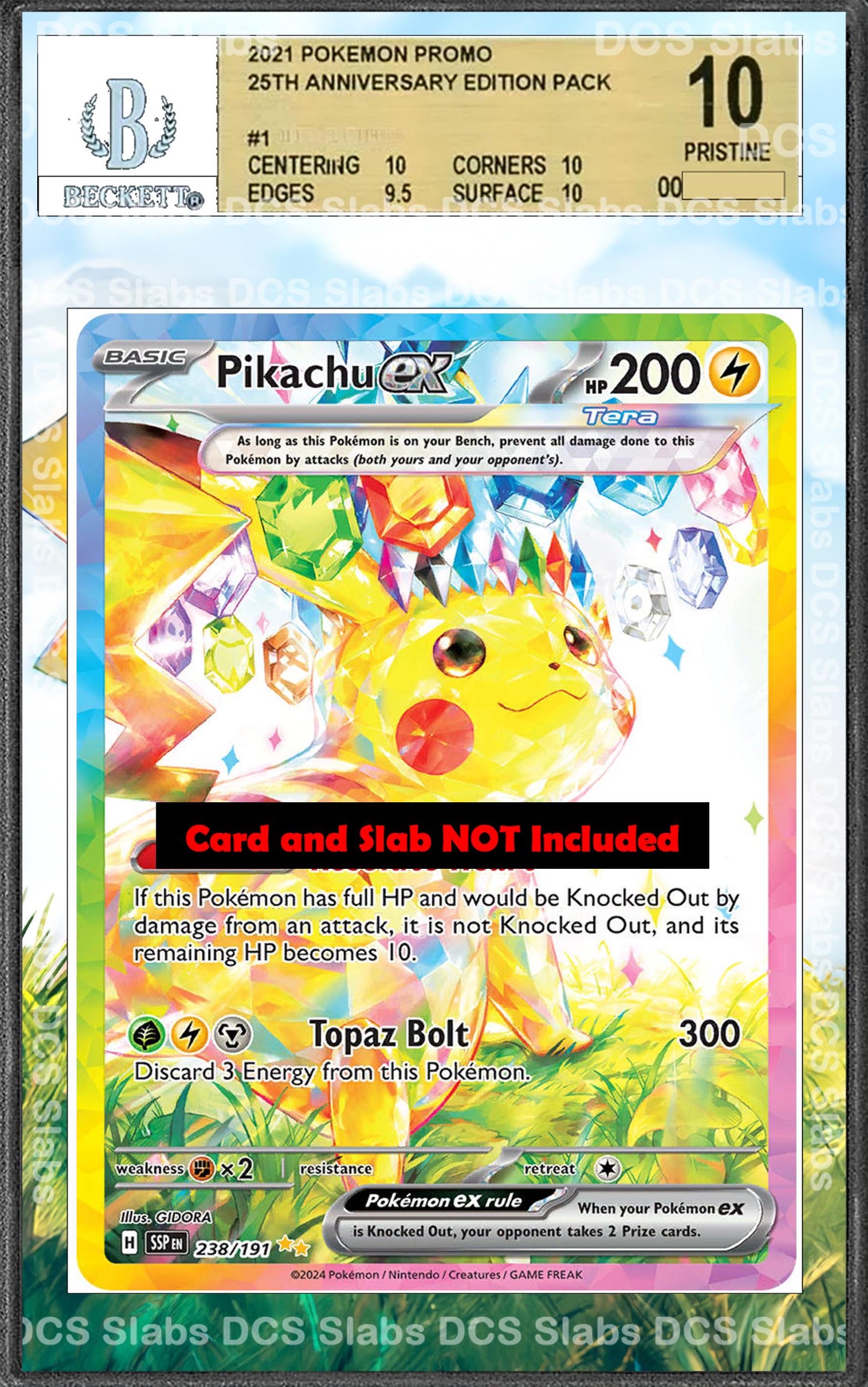Pikachu 238/191 PSA bgs CGC tag Extended Artwork Pokemon TCG from Surging Sparks