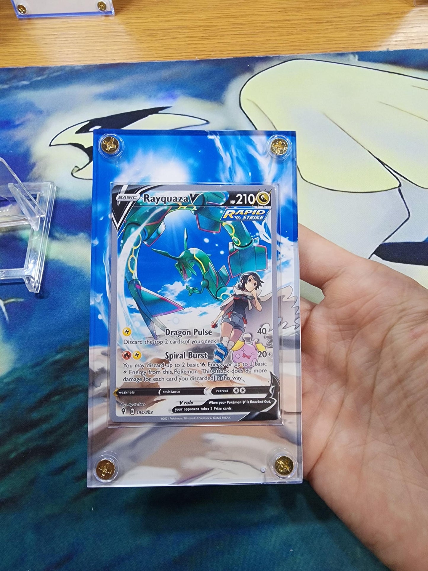 x2 Pokemon Rayquaza Vmax & V Alt Art 218/203 194/203Custom Cases