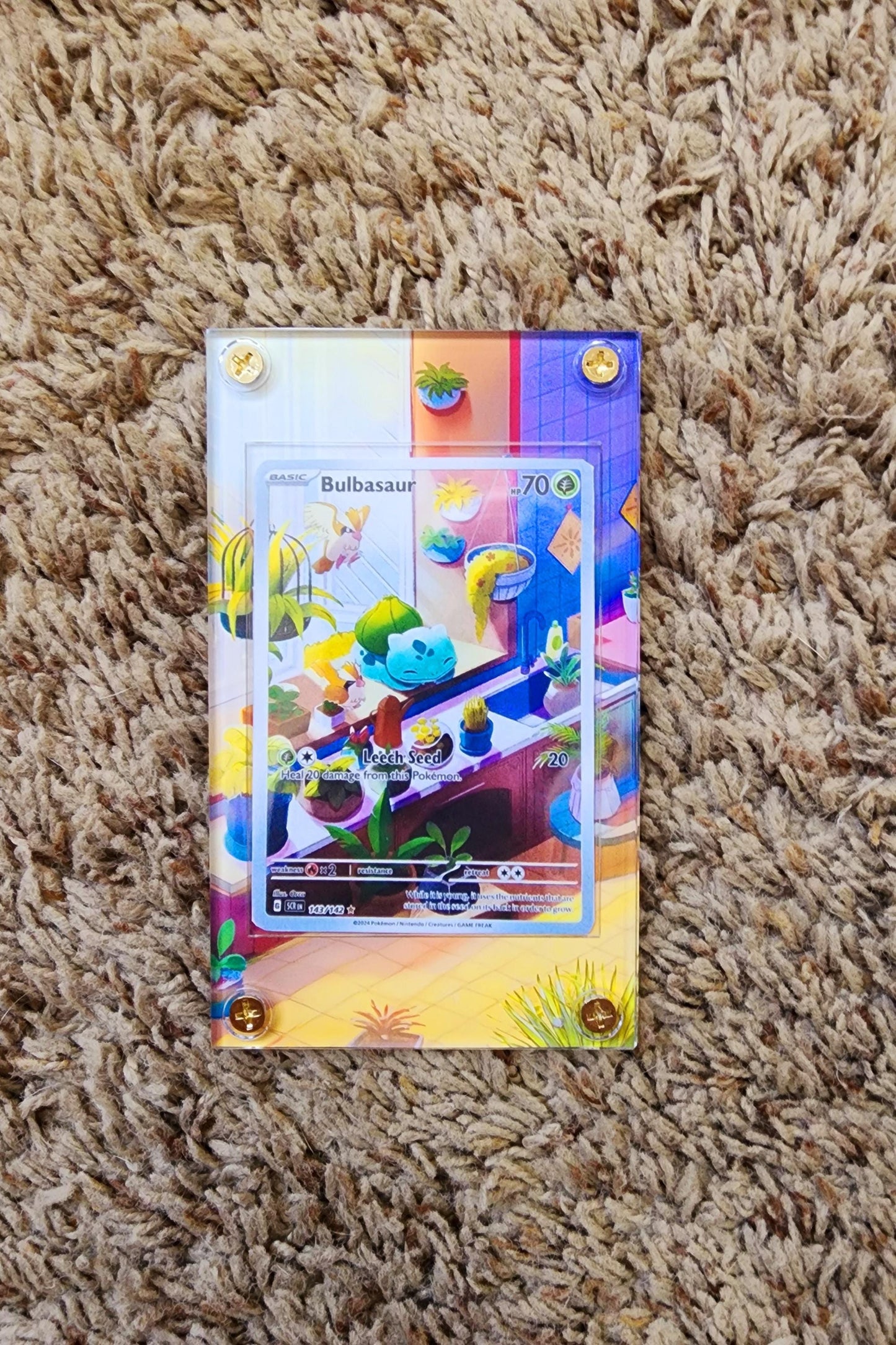 Pokemon Bulbasaur Stellar Crown IR AR 143/142 Card Custom Display Case Slab