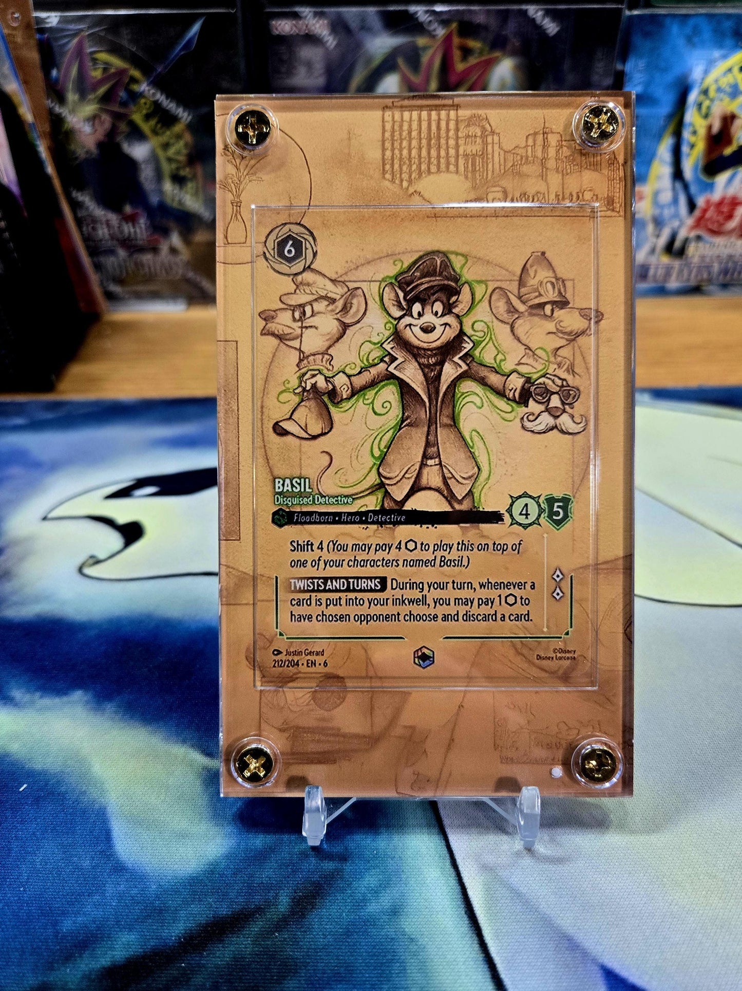 Disney Lorcana Azurite Sea Basil Disguised Detective 212/204 Enchanted Chapter 6 Custom Case