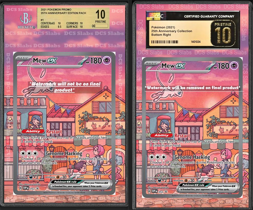 Mew EX 053 Svp Promo CGC BGS Display Extended Art for Graded Pokemon Slab from Pokemon 151