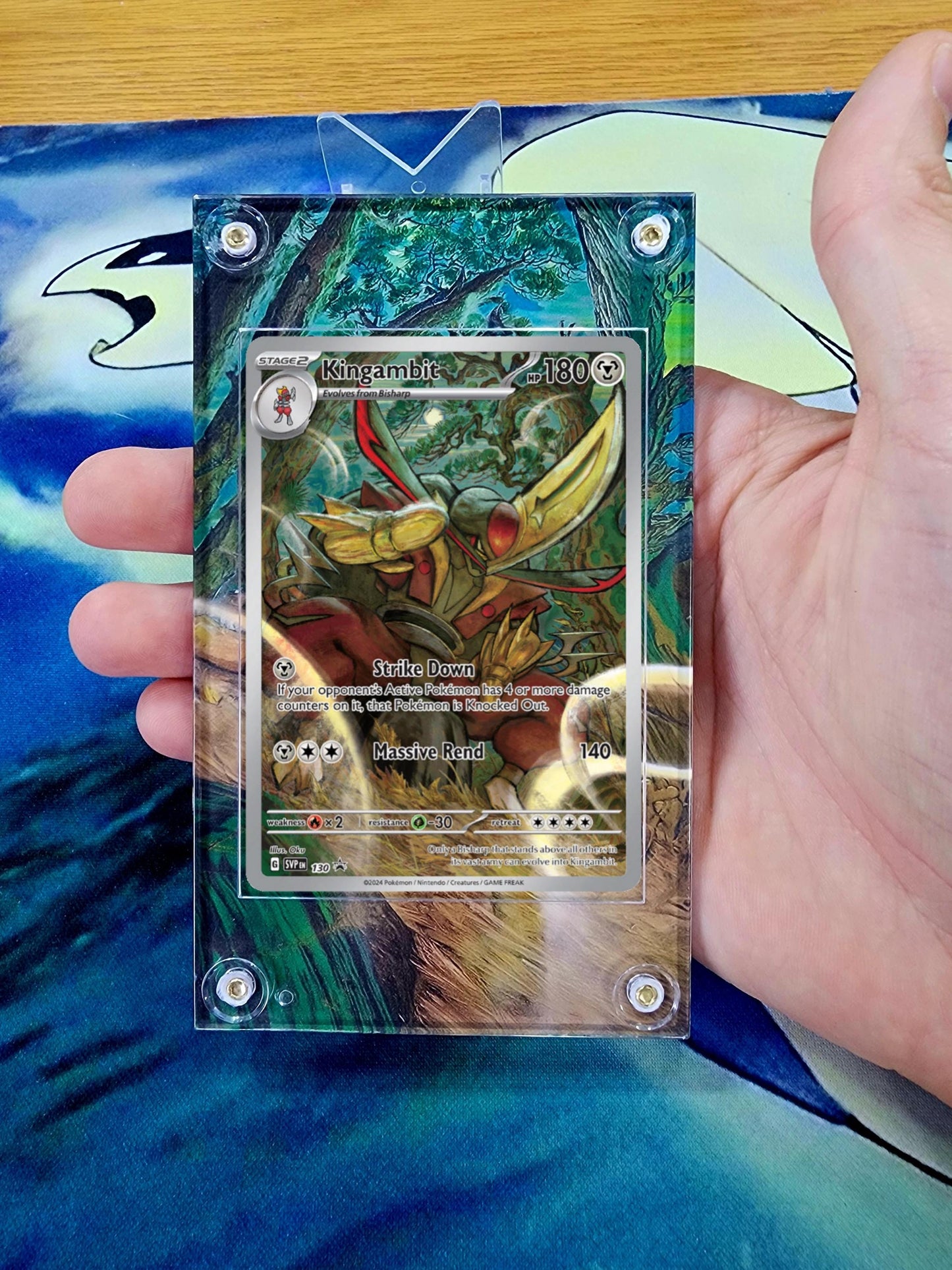X3 Pokemon Greninja, Kingdra EX, Kingambit 130 SIR Promo 131 132 SV Shrouded Fable Custom Cases