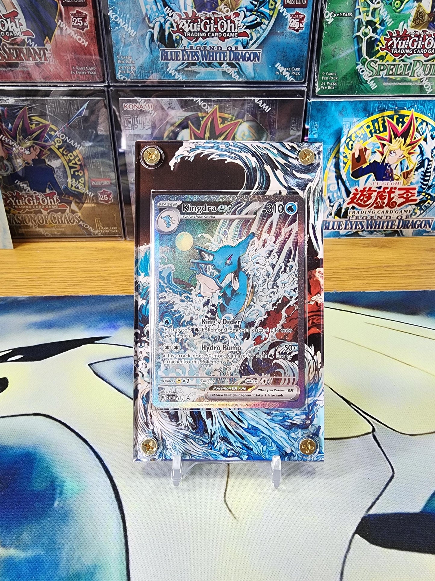 X3 Pokemon Greninja, Kingdra EX, Kingambit 130 SIR Promo 131 132 SV Shrouded Fable Custom Cases