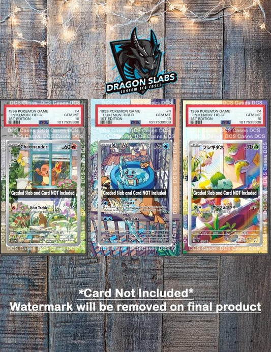 x3 Squirtle, Charmander, Bublasaur PSA bgs CGC tag Extended Artwork Pokemon Stellar Crown & Obsidian Flames
