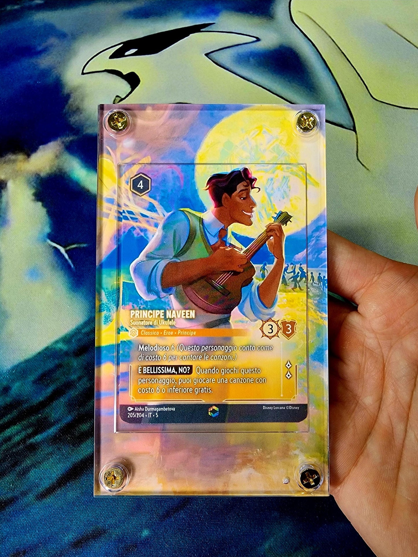Disney Lorcana Shimmering Skies Prince Haveen Ukulele Player 205/204 Enchanted Chapter 5 Custom Case