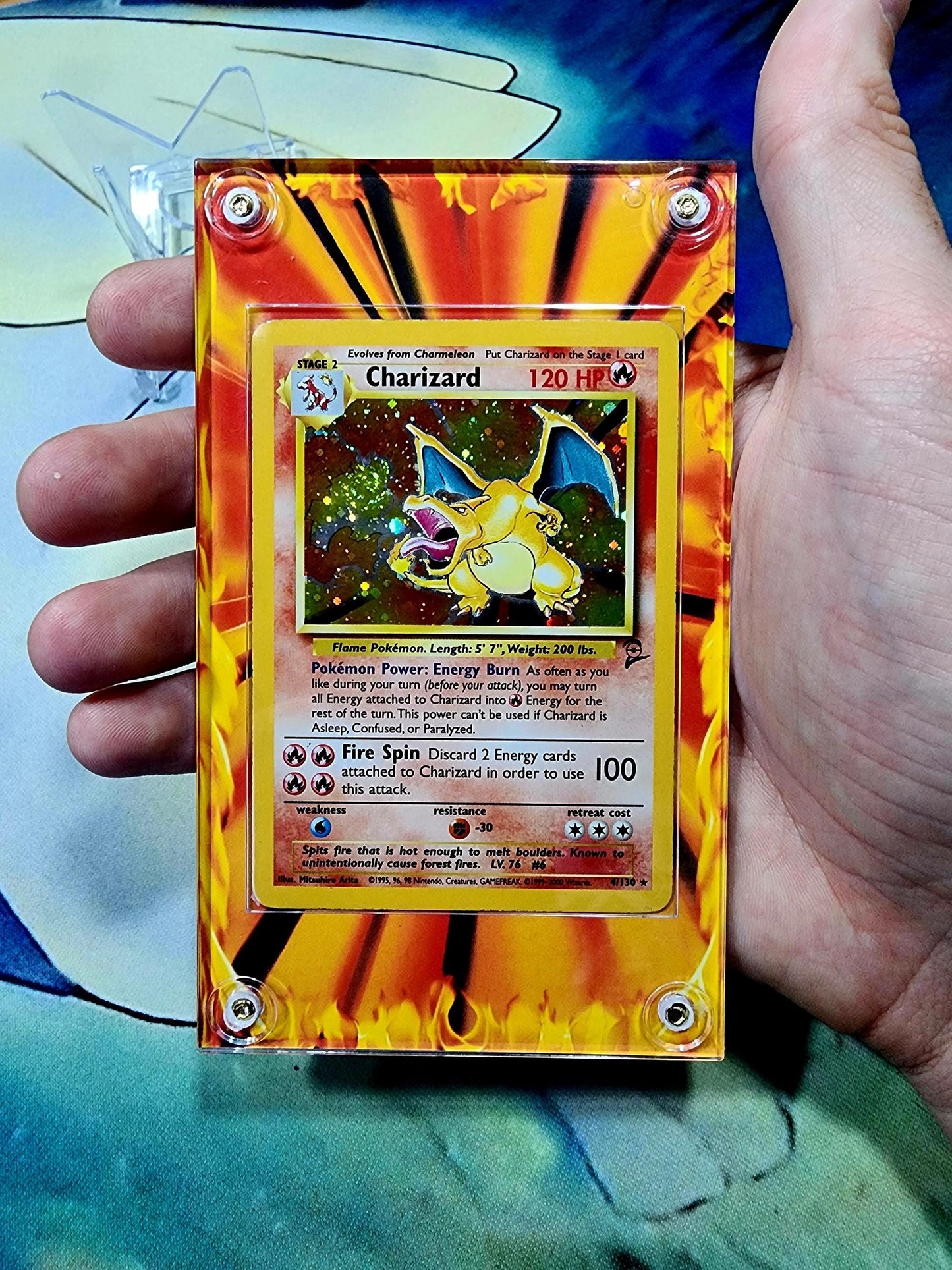 Pokemon Charmander, Charmeon, Charizard Base Set 2 Custom Display Cases