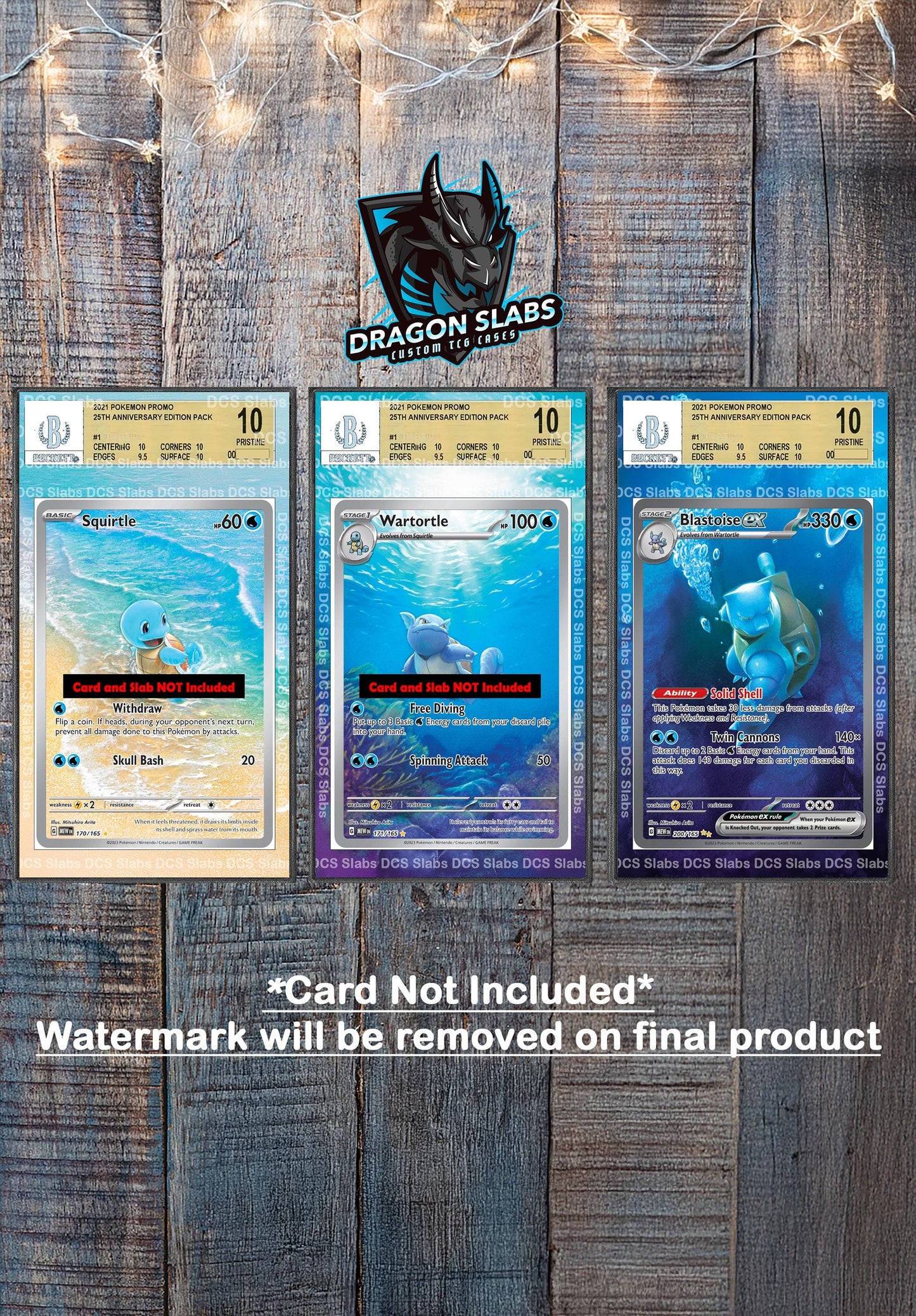 x3 Squirtle Wartortle Blastoise EX 170,171,200 PSA bgs CGC tag Extended Artwork Pokemon 151