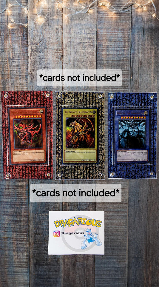 X3 Yugioh Prismatic Hyrogliphics Egyptian Gods Case Slabs - Winged Dragon of Ra, Slifer The Sky Dragon, Obelisk The Tormentor