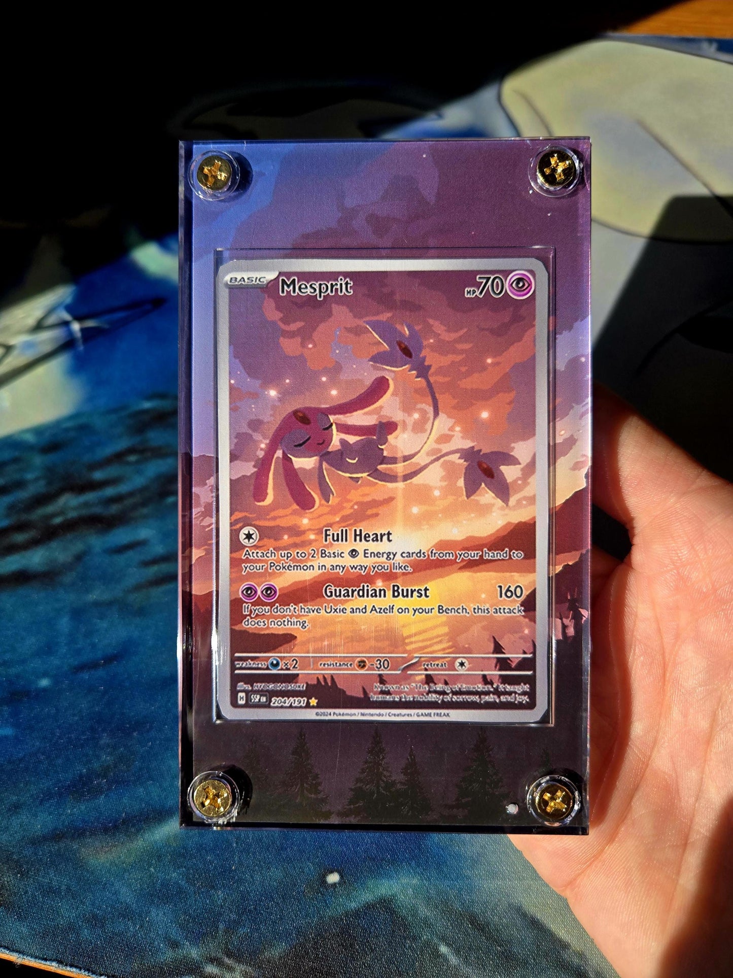 Pokemon Mesprit IR 204/191 Custom Display Case from Surging Sparks