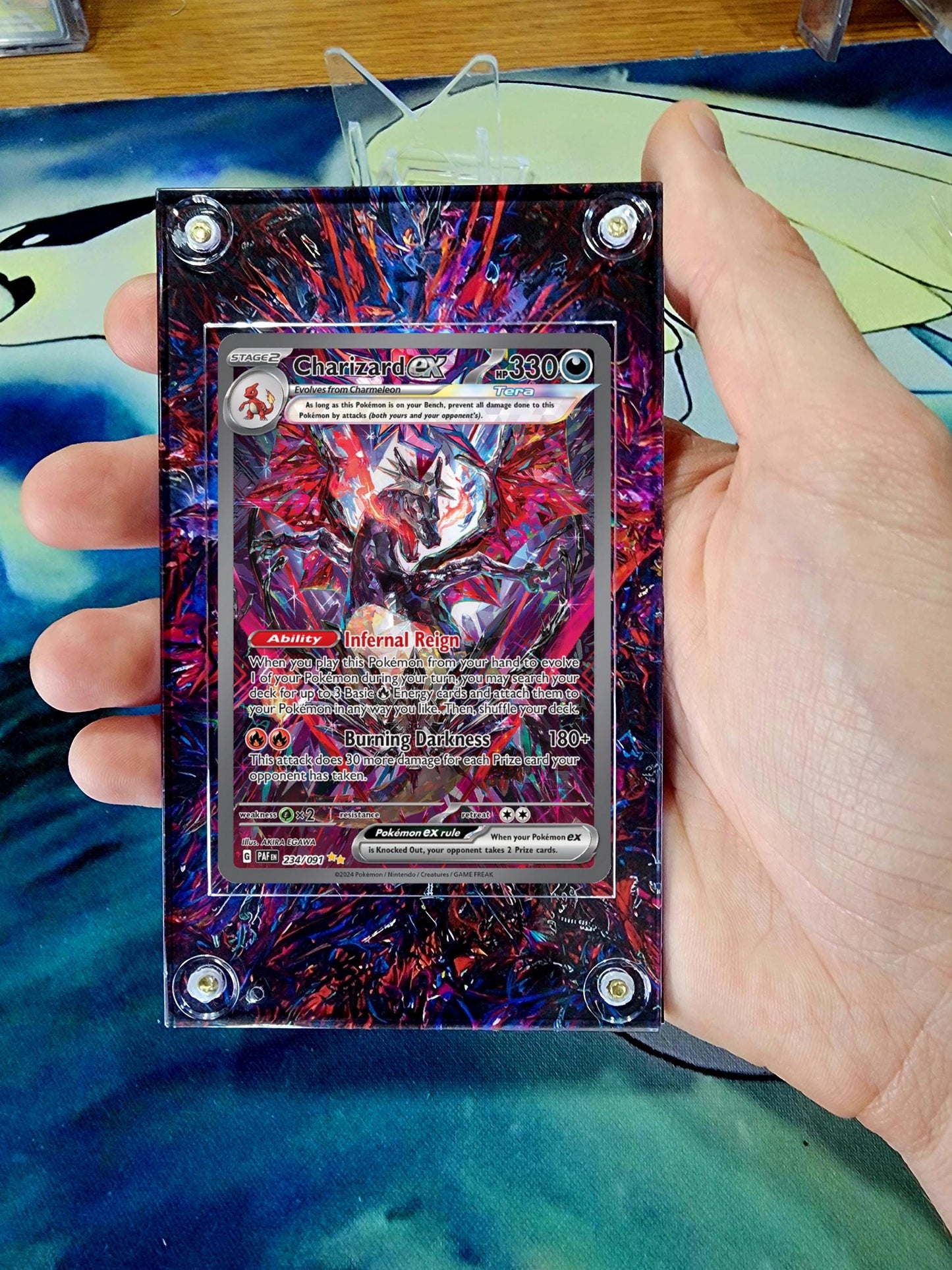 Pokemon Charizard EX 234 Paldean Fates & 223 Obsidian Flames Custom Display Case Slabs. Includes both.